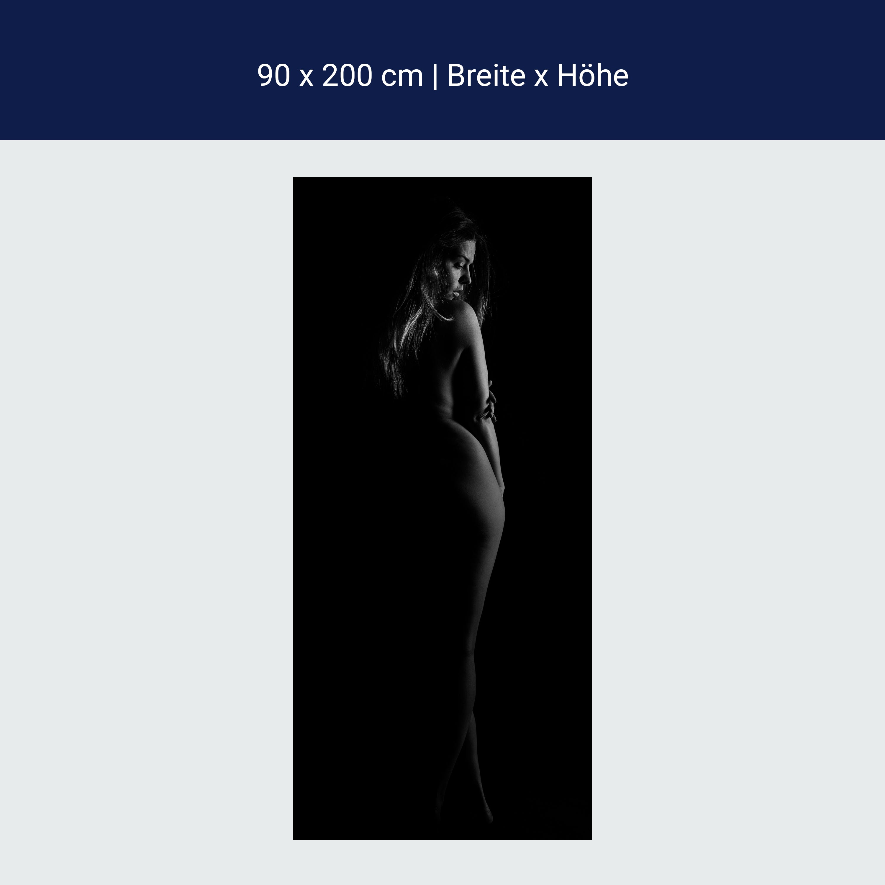 Türtapete Frau, Model, schwarz weiß M1431 Türtapete Frau, Model, schwarz weiß M1431