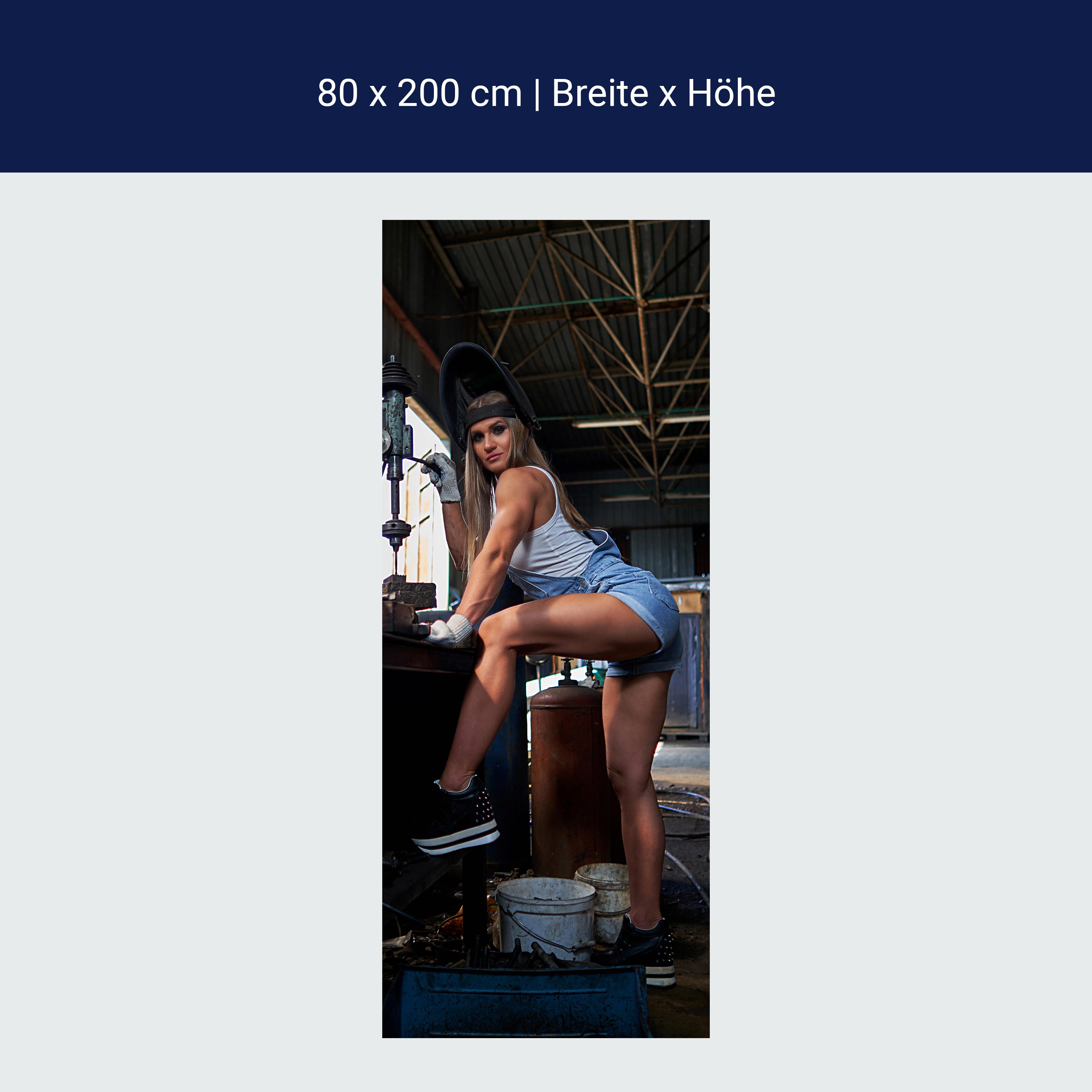 Türtapete Frau, Werkstatt, Halle M1433 Türtapete Frau, Werkstatt, Halle M1433