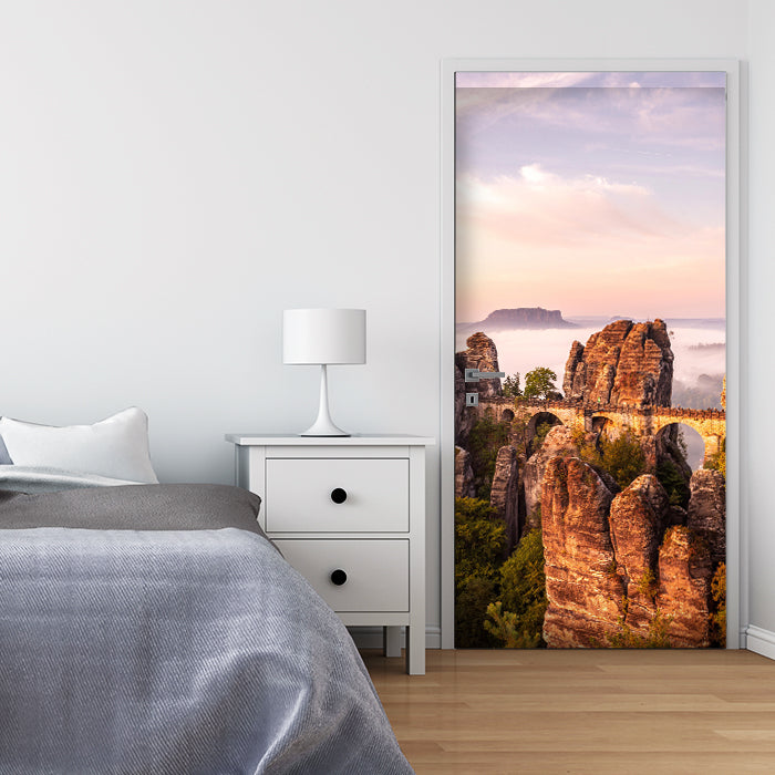 Türtapete Sächsische Schweiz, Bastei, Berge M1438 - Bild 1 Türtapete Sächsische Schweiz, Bastei, Berge M1438 - Bild 1