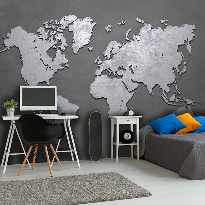 Fototapete Welt-karte metallisch M1442 - Bild 1 Fototapete Welt-karte metallisch M1442 - Bild 1