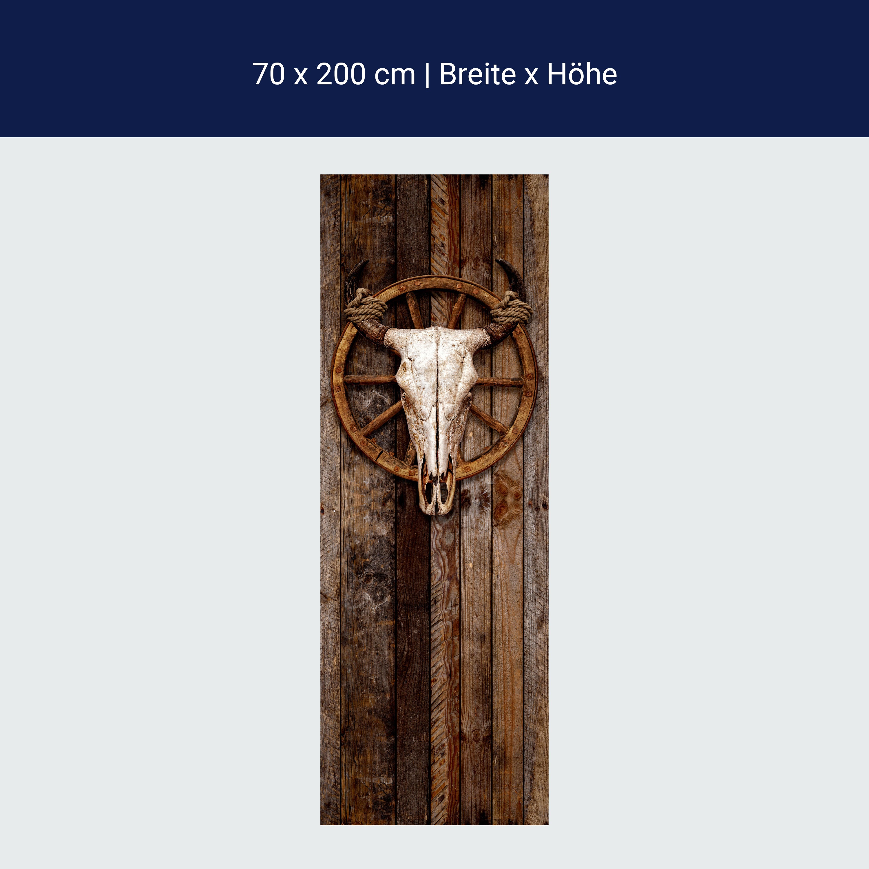 Türtapete Kuh, Totenkopf, Holz, Schädel, Western M1443 Türtapete Kuh, Totenkopf, Holz, Schädel, Western M1443