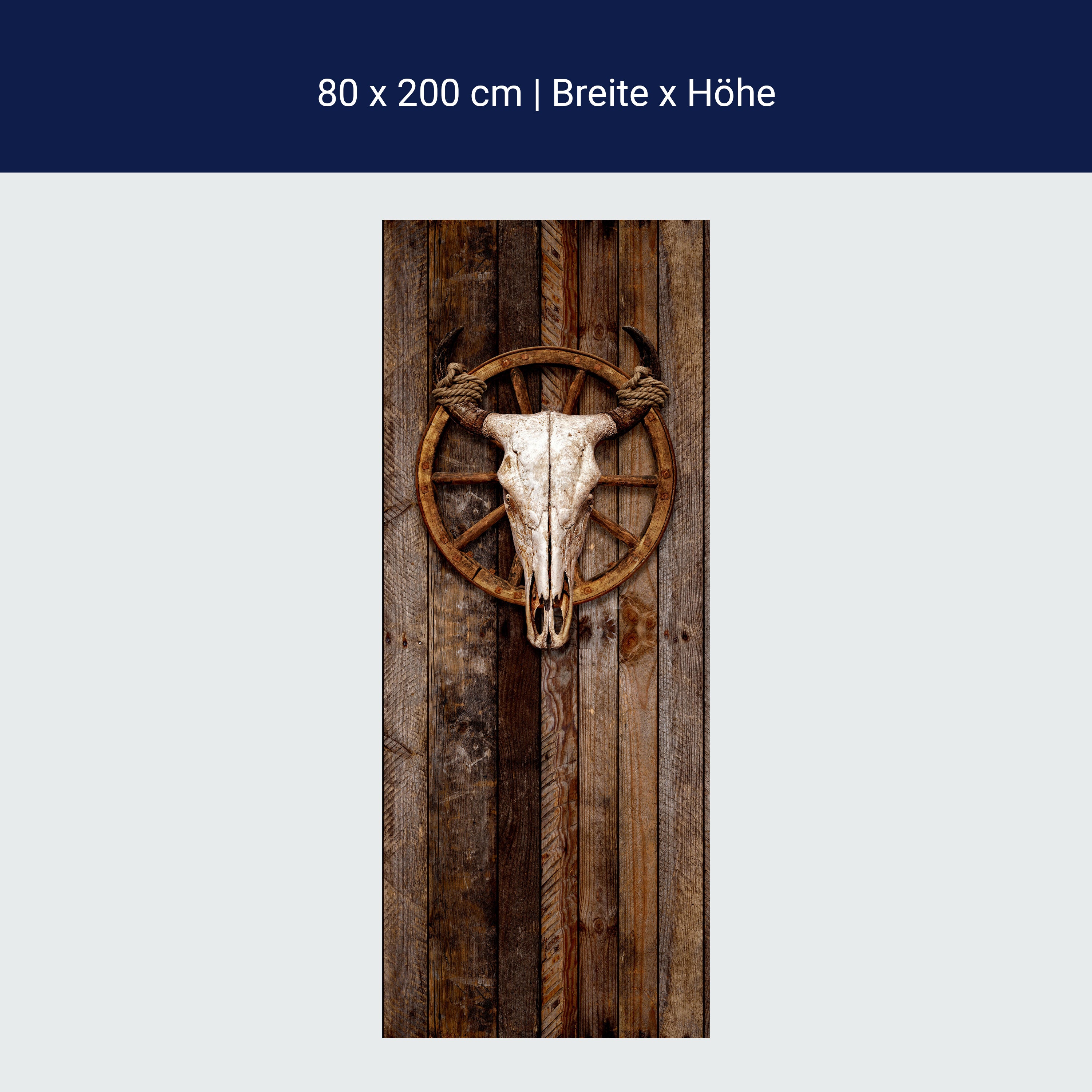 Türtapete Kuh, Totenkopf, Holz, Schädel, Western M1443 Türtapete Kuh, Totenkopf, Holz, Schädel, Western M1443