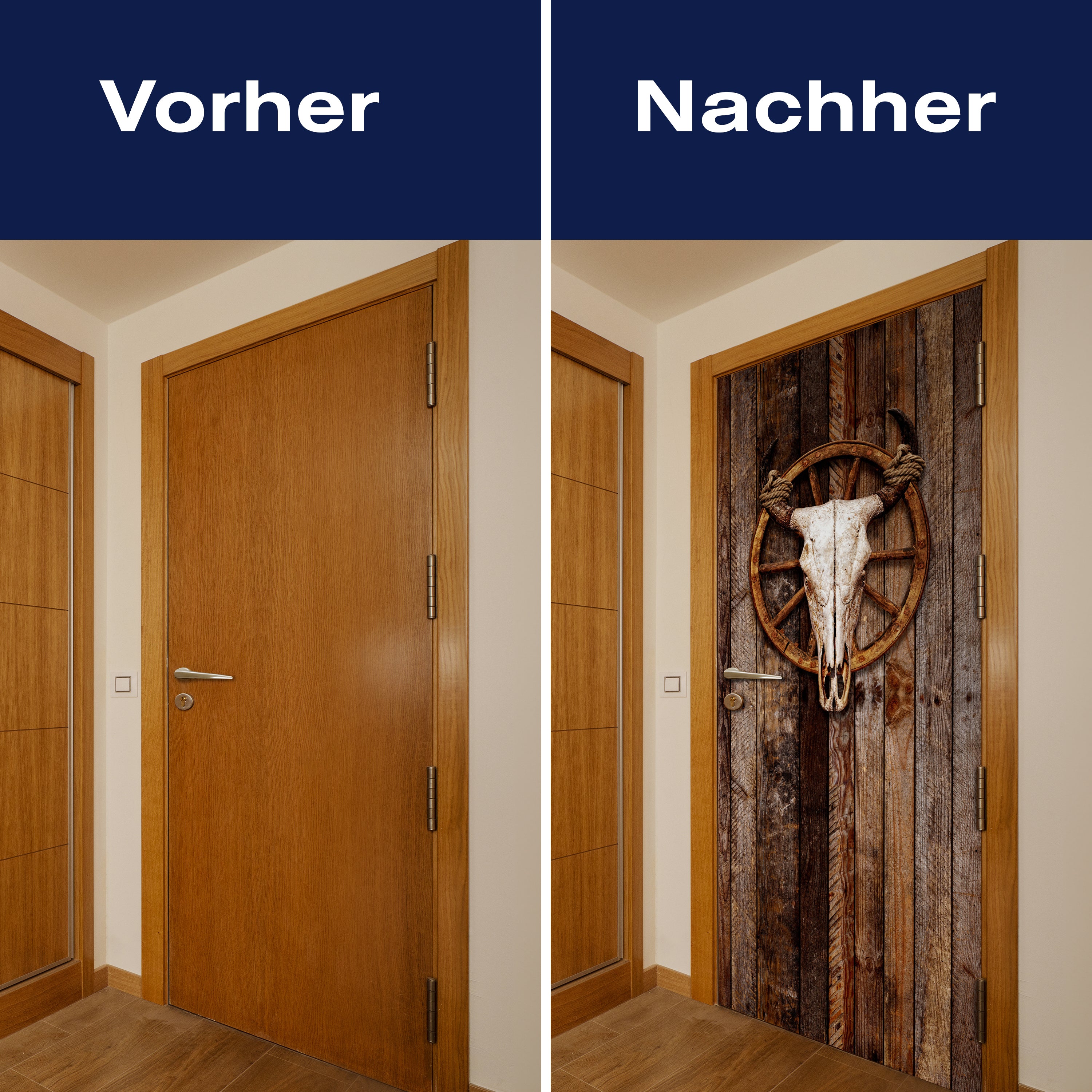 Türtapete Kuh, Totenkopf, Holz, Schädel, Western M1443 - Bild 10 Türtapete Kuh, Totenkopf, Holz, Schädel, Western M1443 - Bild 10