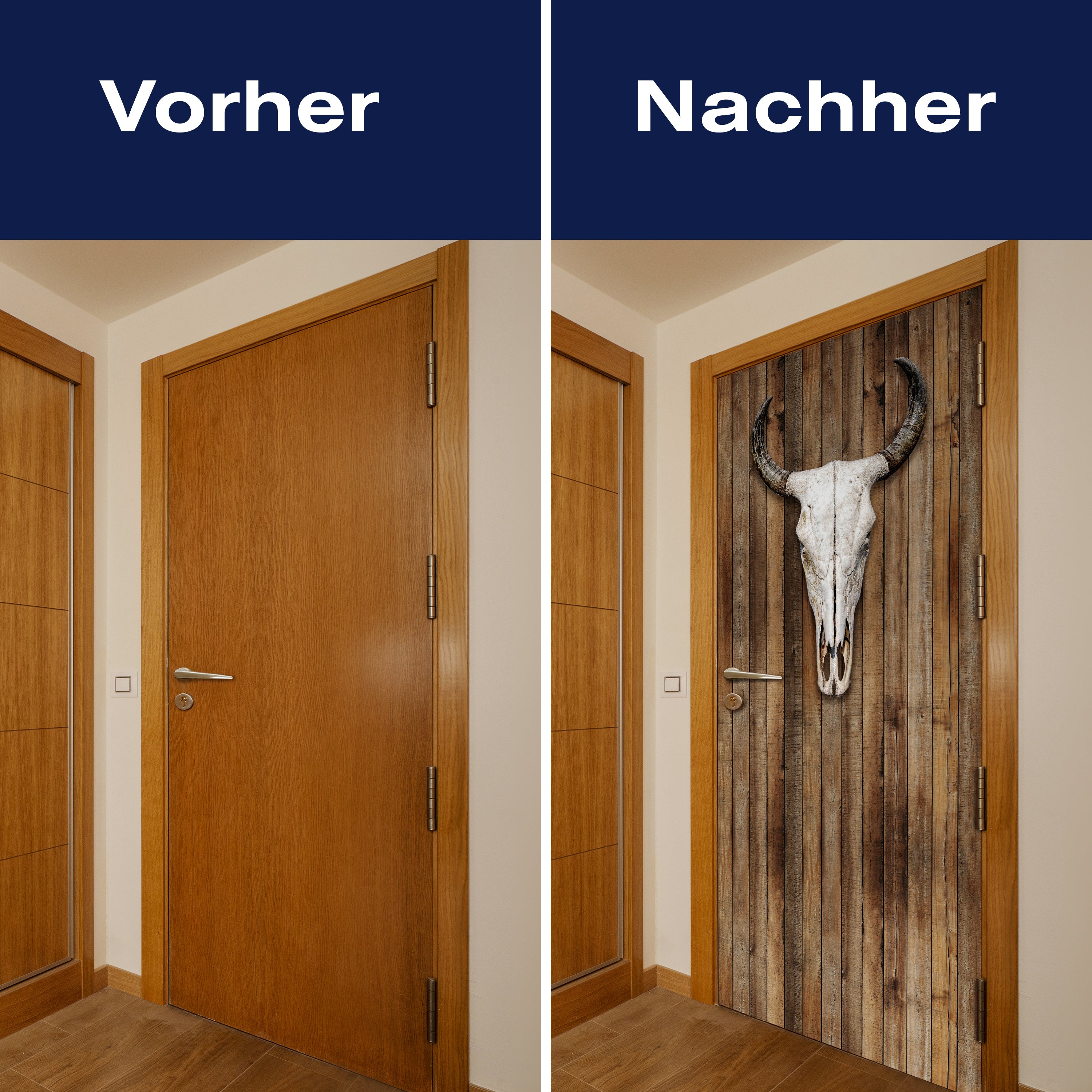 Türtapete Kuh, Totenkopf, Schädel, Western,Holz M1444 - Bild 10 Türtapete Kuh, Totenkopf, Schädel, Western,Holz M1444 - Bild 10