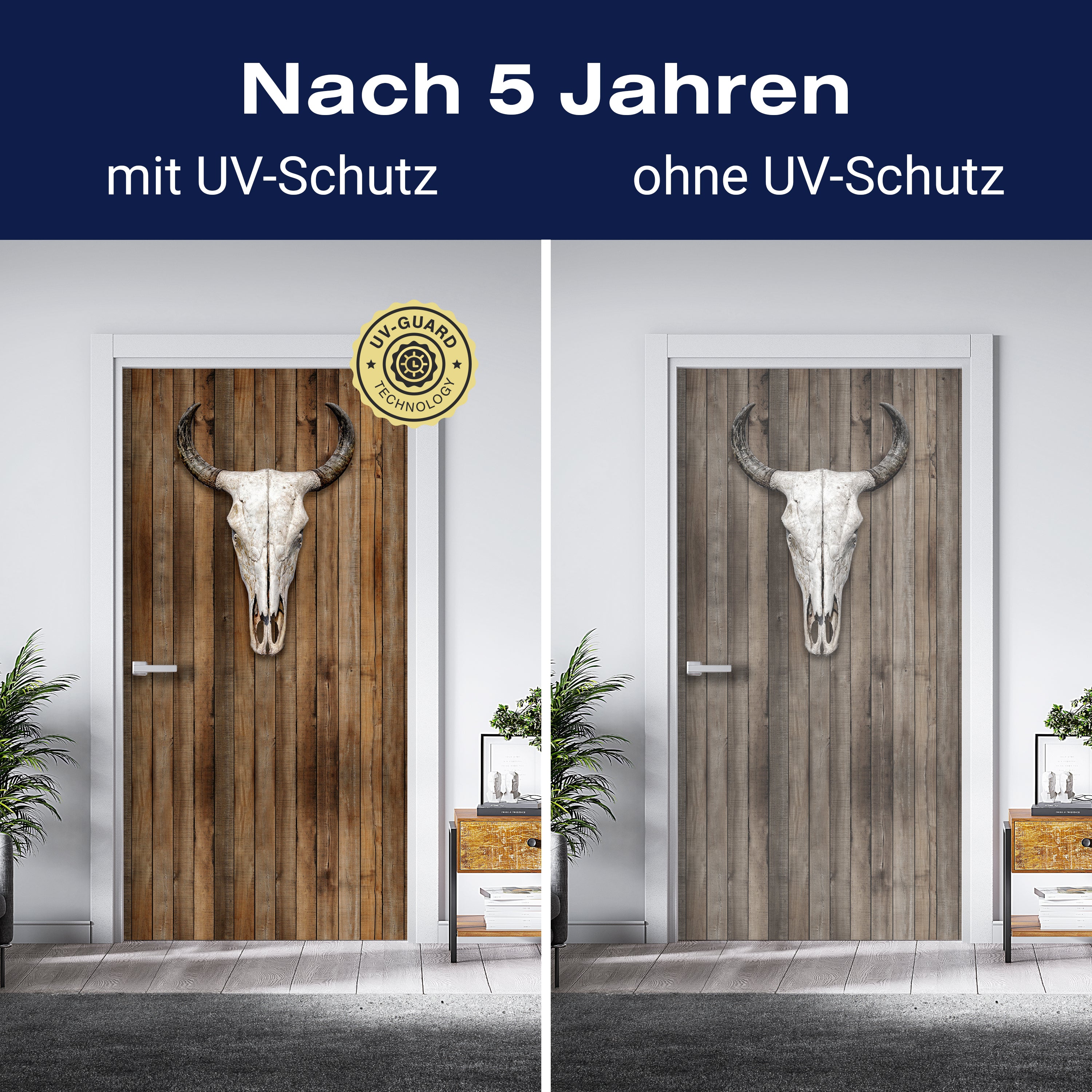 Türtapete Kuh, Totenkopf, Schädel, Western,Holz M1444 - Bild 4 Türtapete Kuh, Totenkopf, Schädel, Western,Holz M1444 - Bild 4