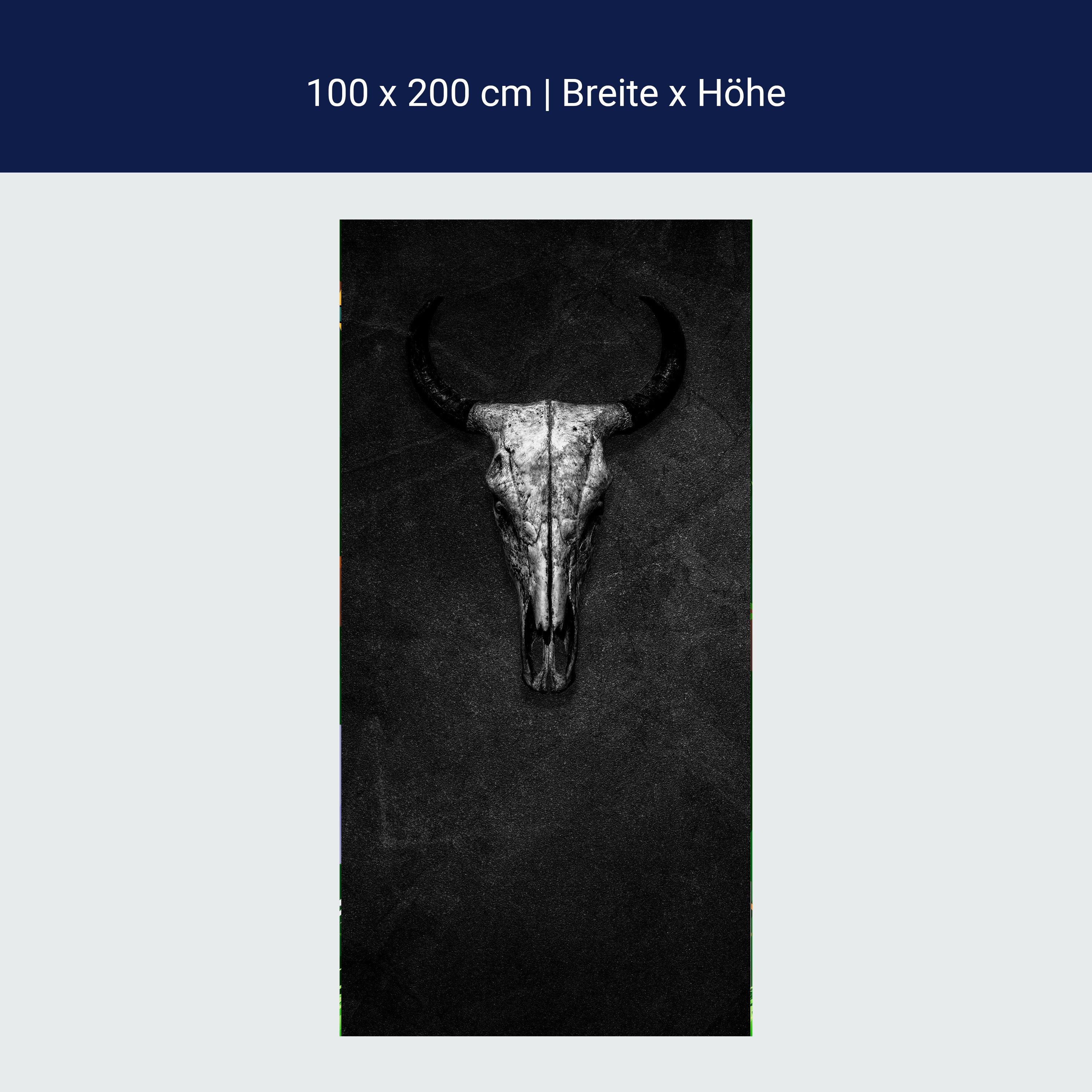 Türtapete Kuh, Totenkopf, Schädel, Beton M1445 Türtapete Kuh, Totenkopf, Schädel, Beton M1445