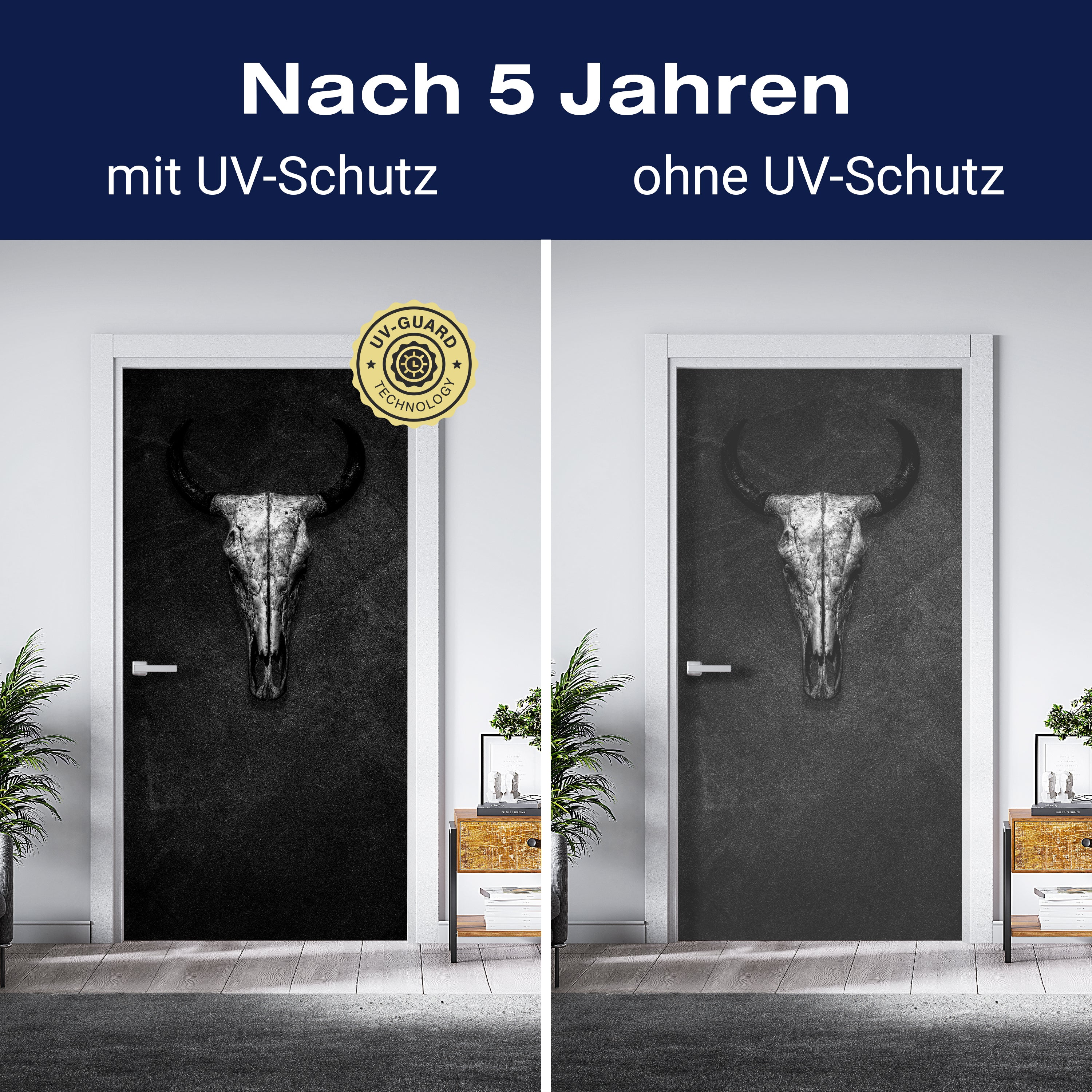 Türtapete Kuh, Totenkopf, Schädel, Beton M1445 - Bild 4 Türtapete Kuh, Totenkopf, Schädel, Beton M1445 - Bild 4