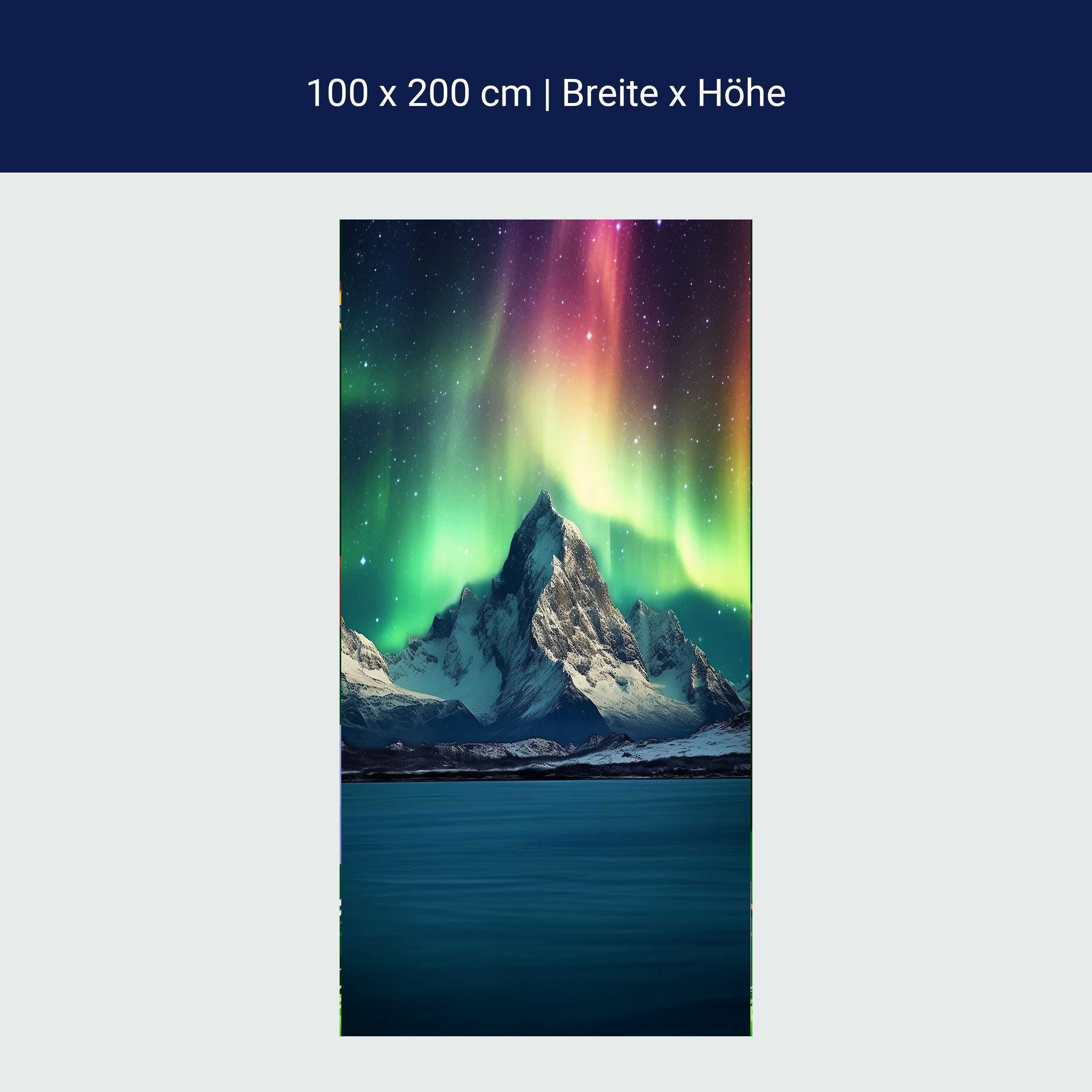 Türtapete Berg, Polarlicht, Aurora, Nachthimmel M1446 Türtapete Berg, Polarlicht, Aurora, Nachthimmel M1446