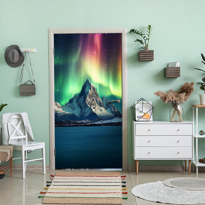 Türtapete Berg, Polarlicht, Aurora, Nachthimmel M1446 - Bild 1 Türtapete Berg, Polarlicht, Aurora, Nachthimmel M1446 - Bild 1