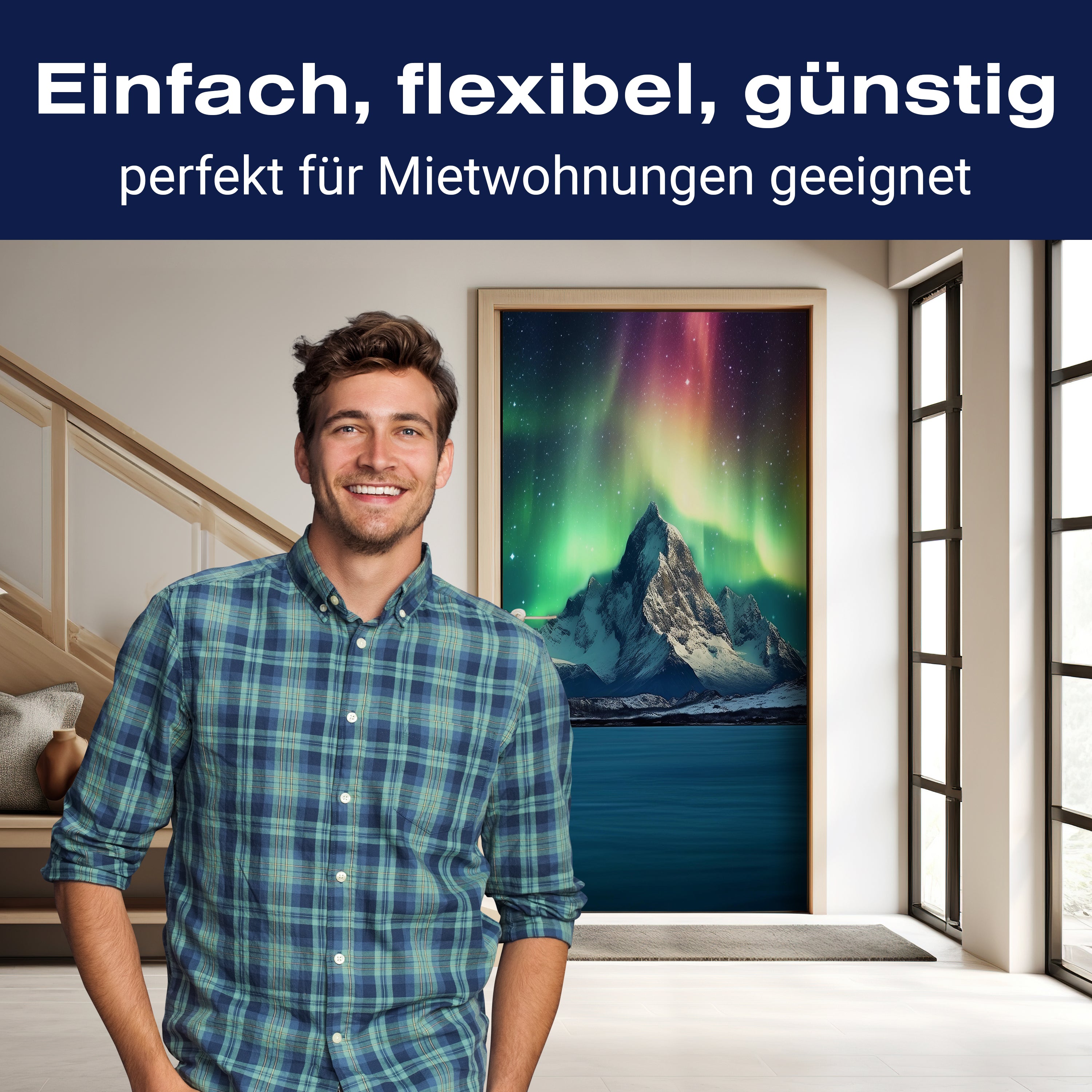 Türtapete Berg, Polarlicht, Aurora, Nachthimmel M1446 - Bild 3 Türtapete Berg, Polarlicht, Aurora, Nachthimmel M1446 - Bild 3