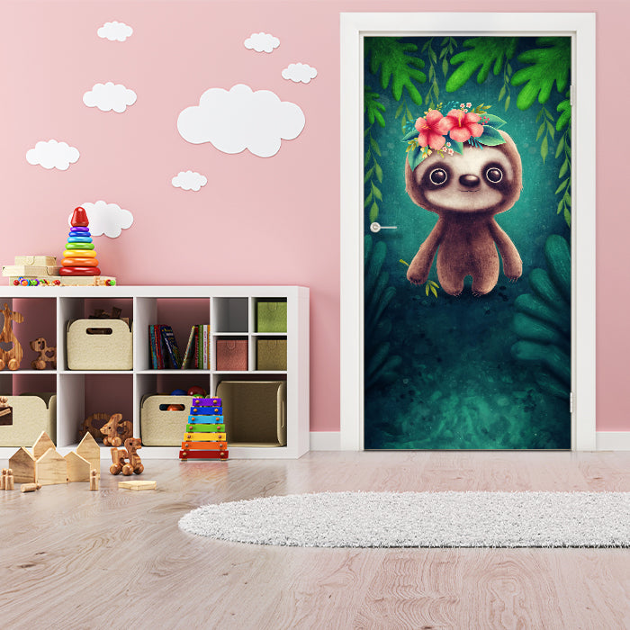 Türtapete Faultier, Illustration M1453 - Bild 1 Türtapete Faultier, Illustration M1453 - Bild 1