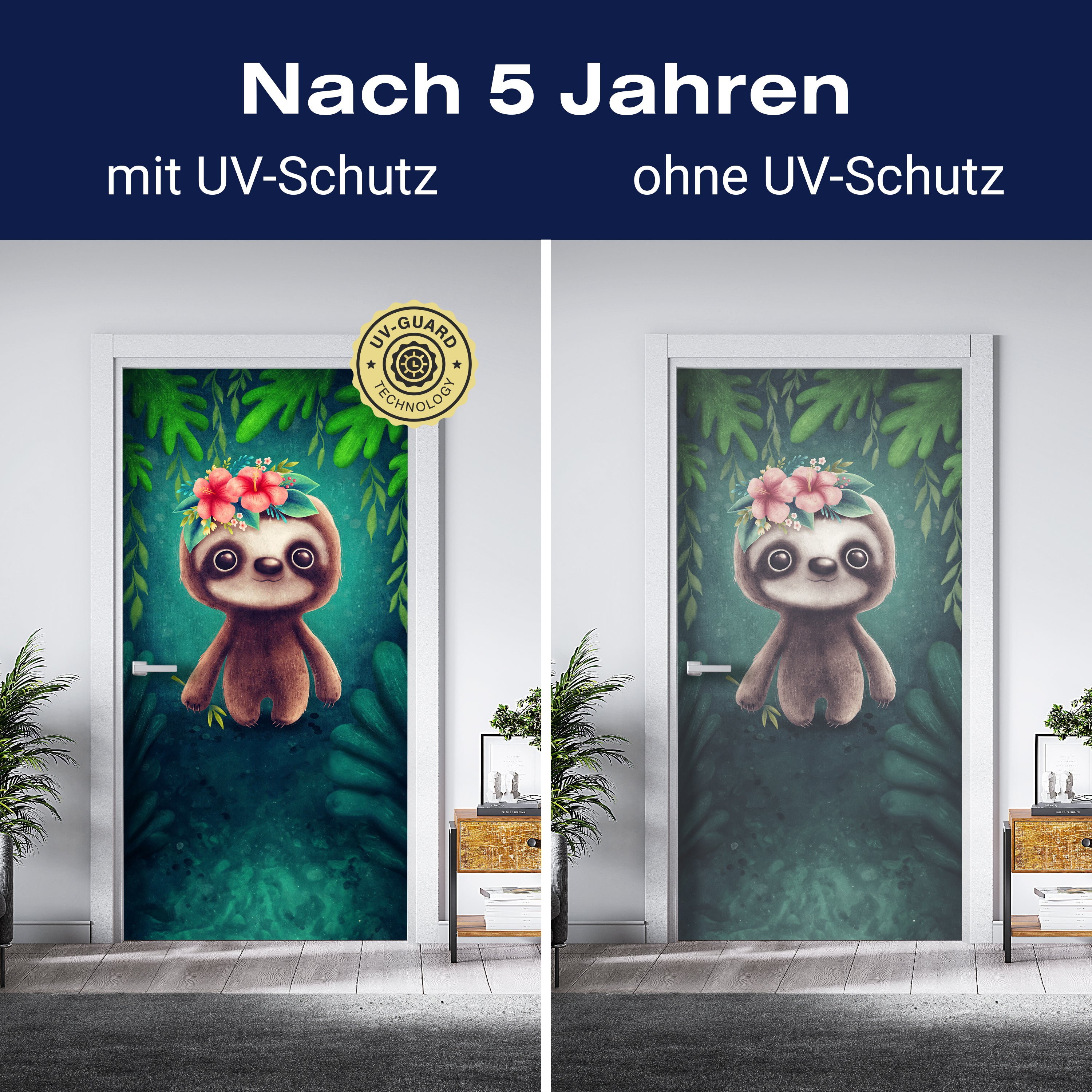 Türtapete Faultier, Illustration M1453 - Bild 4 Türtapete Faultier, Illustration M1453 - Bild 4