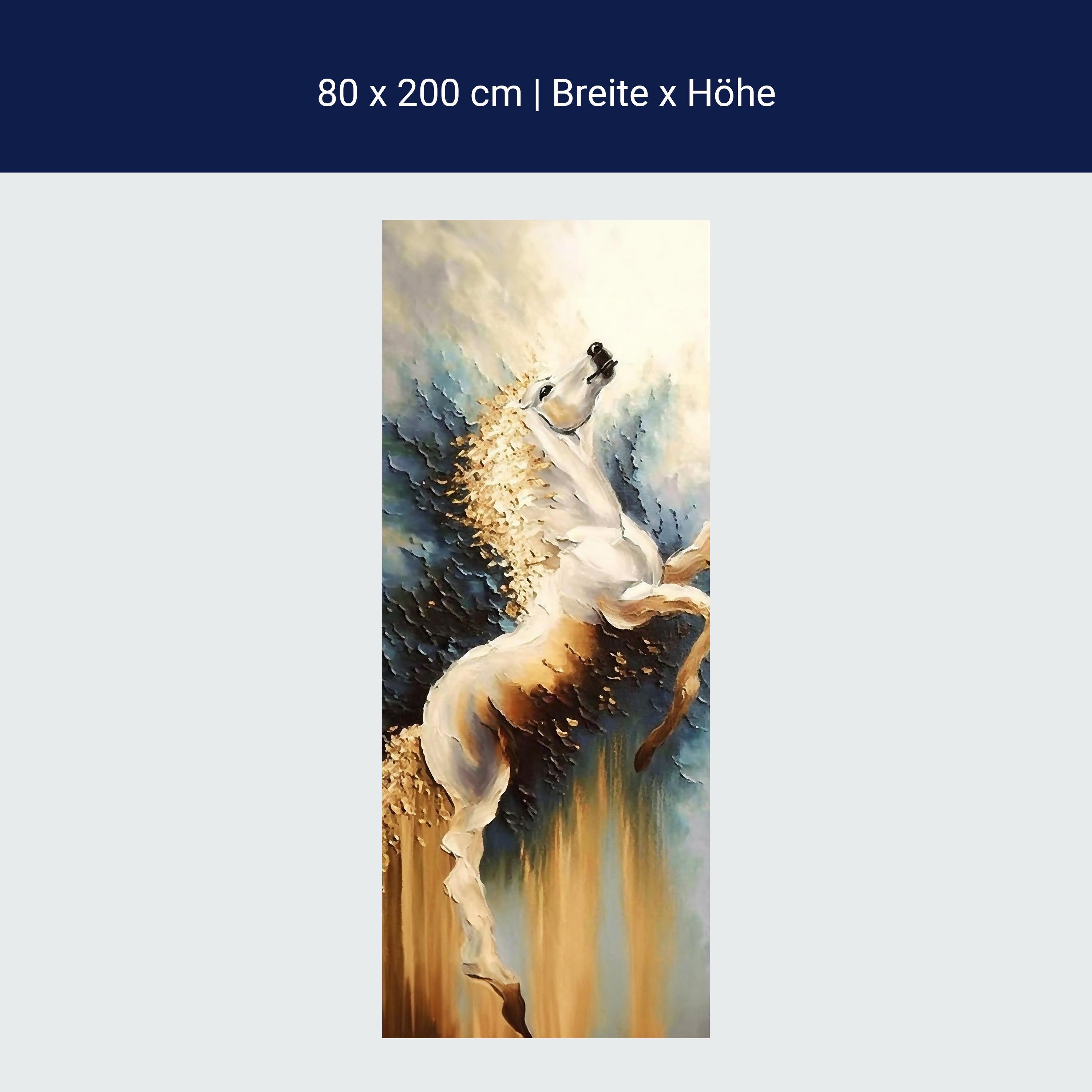 Türtapete weißes Pferd, Schimmel, Gemälde M1456 Türtapete weißes Pferd, Schimmel, Gemälde M1456