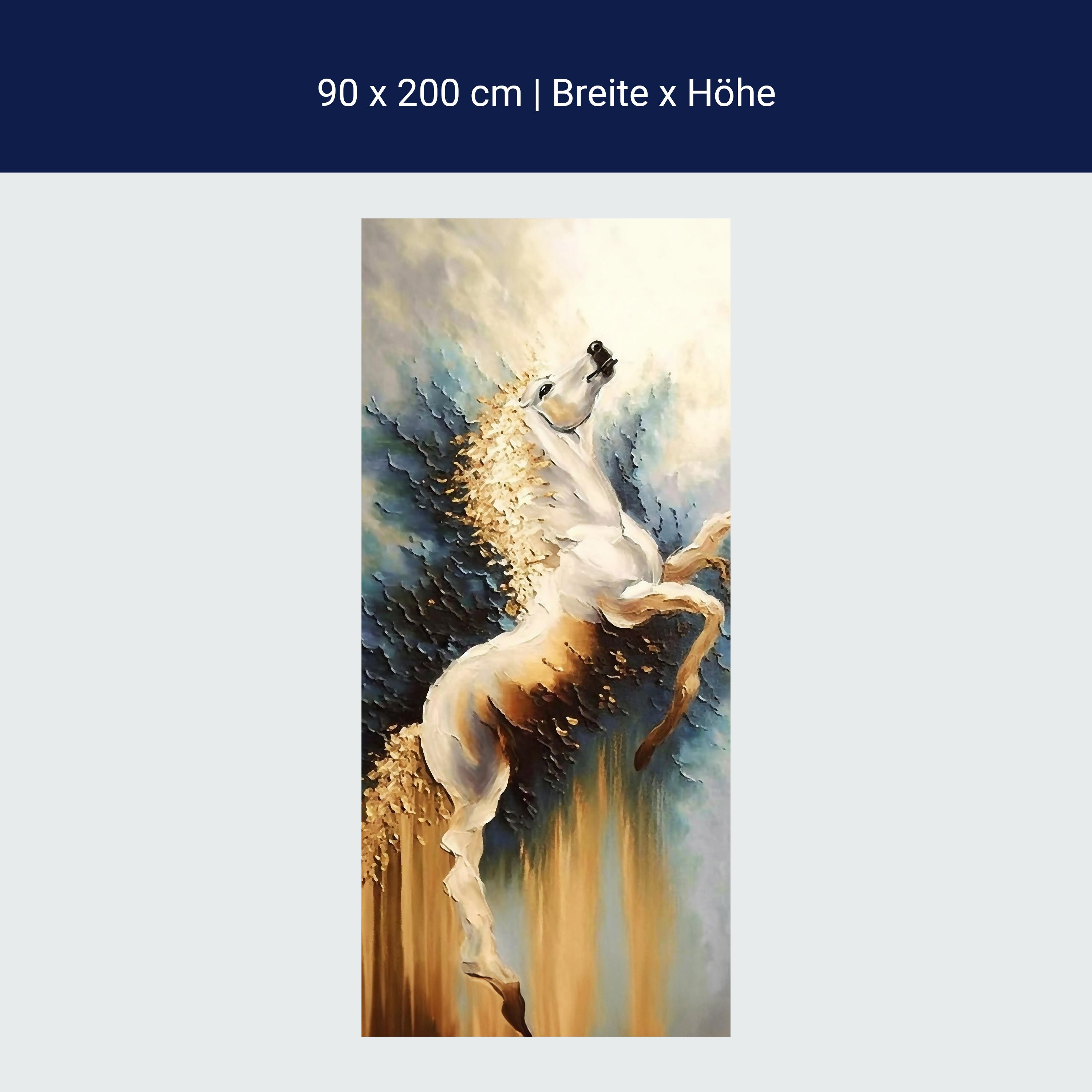 Türtapete weißes Pferd, Schimmel, Gemälde M1456 Türtapete weißes Pferd, Schimmel, Gemälde M1456