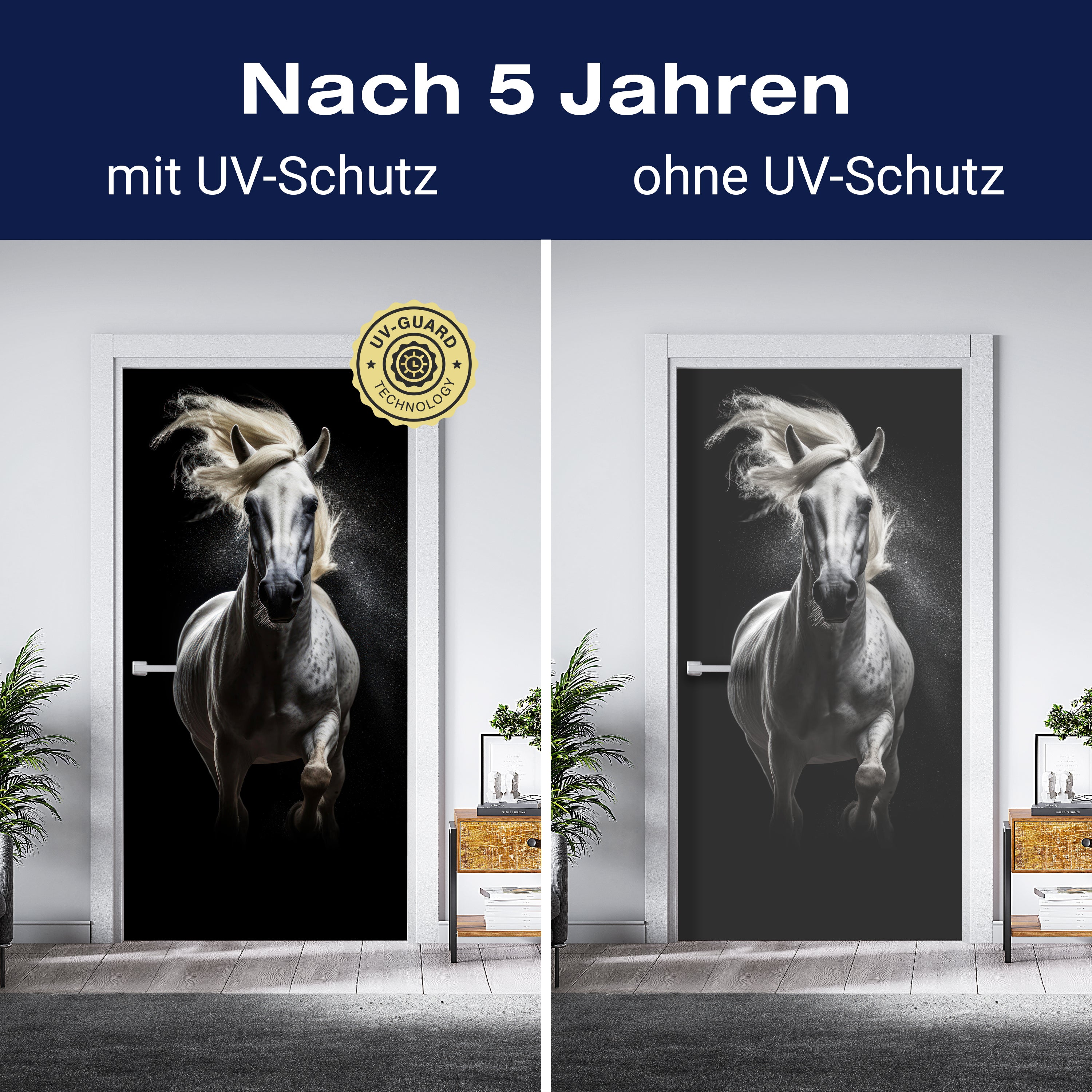 Türtapete weißes Pferd, Schimmel M1458 - Bild 4 Türtapete weißes Pferd, Schimmel M1458 - Bild 4