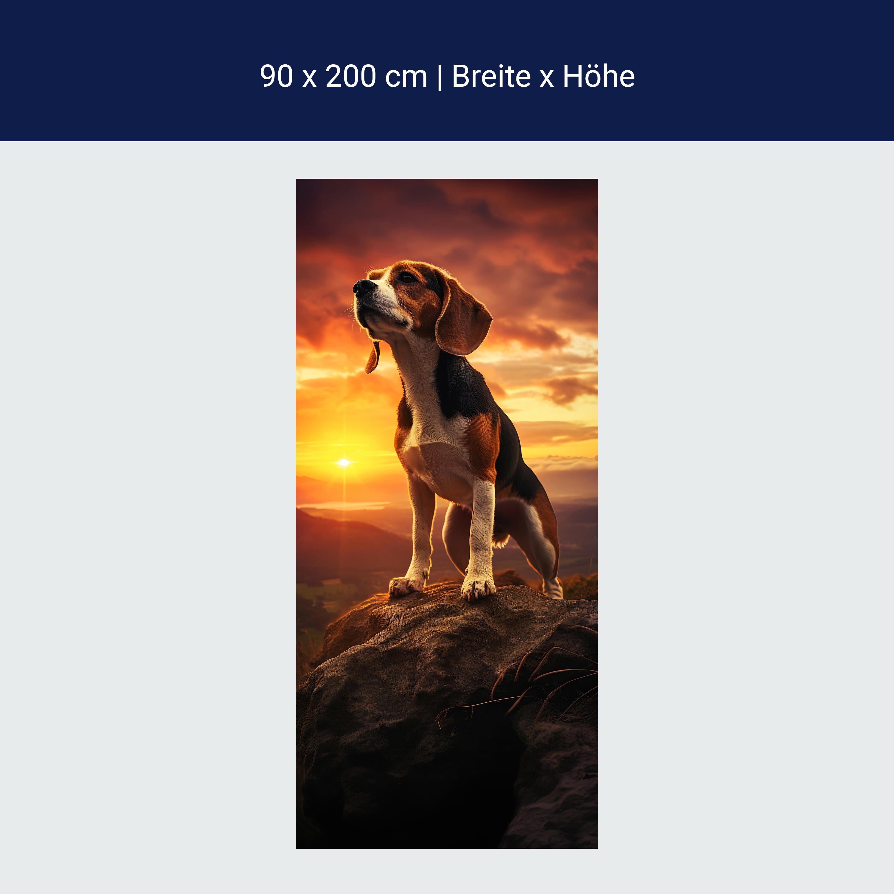 Türtapete Hund, Beagle, Felsen M1461 Türtapete Hund, Beagle, Felsen M1461