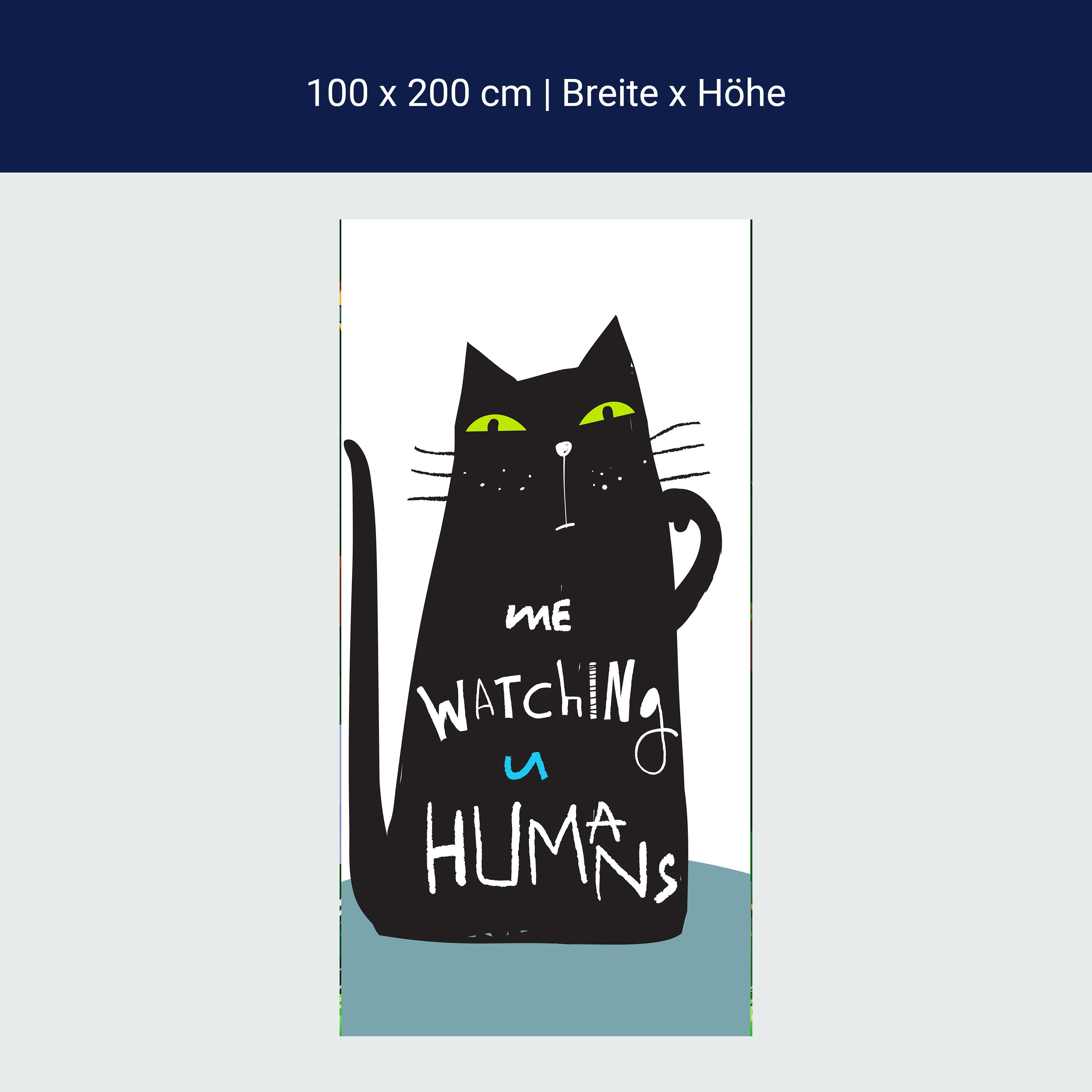 Türtapete Katze, Spruch, Illustration M1465 Türtapete Katze, Spruch, Illustration M1465