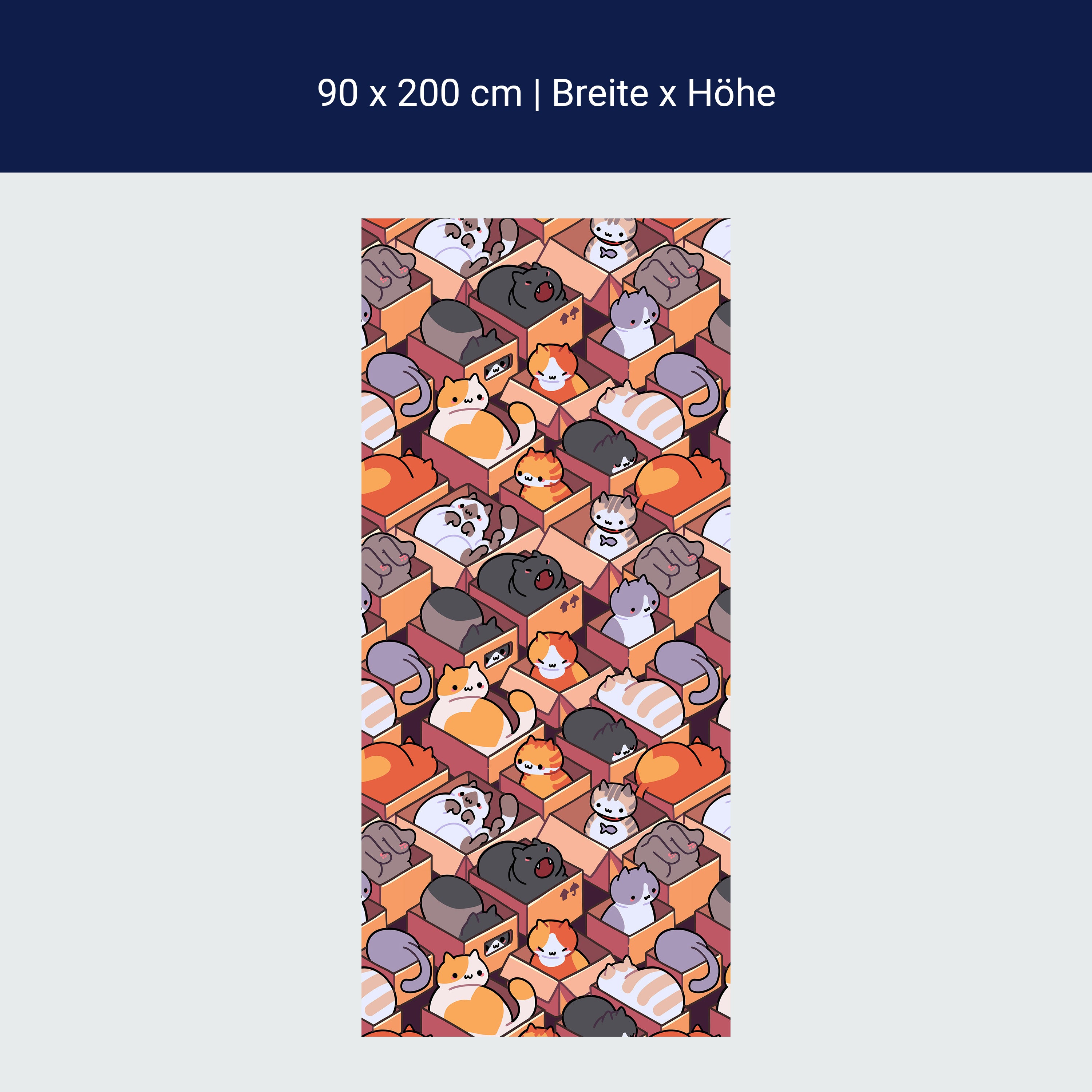 Türtapete Katzen, Kartons, Muster M1466 Türtapete Katzen, Kartons, Muster M1466