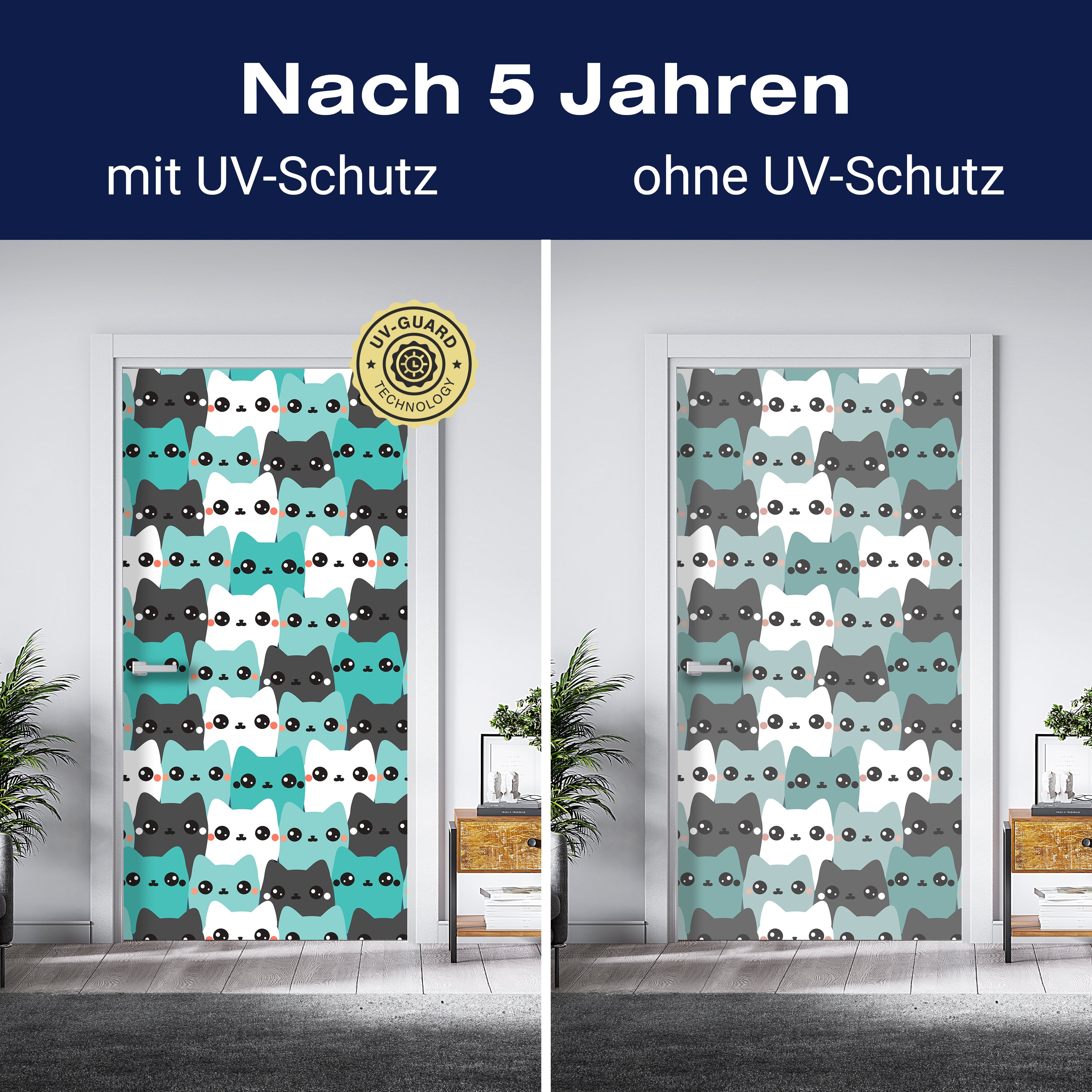 Türtapete Katzen, Muster M1467 - Bild 4 Türtapete Katzen, Muster M1467 - Bild 4