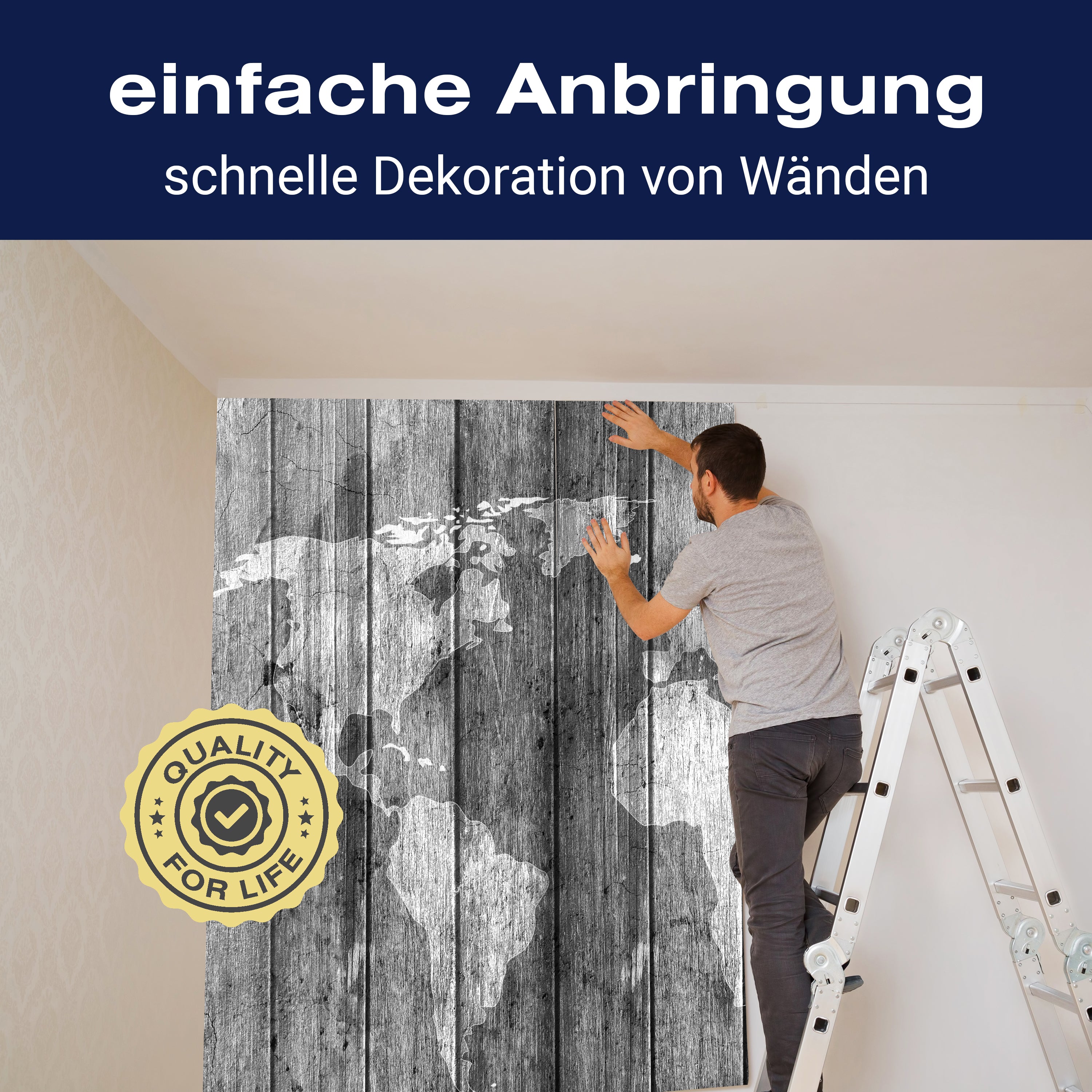 Fototapete Weltkarte Holz Wand M1468 - Bild 3 Fototapete Weltkarte Holz Wand M1468 - Bild 3