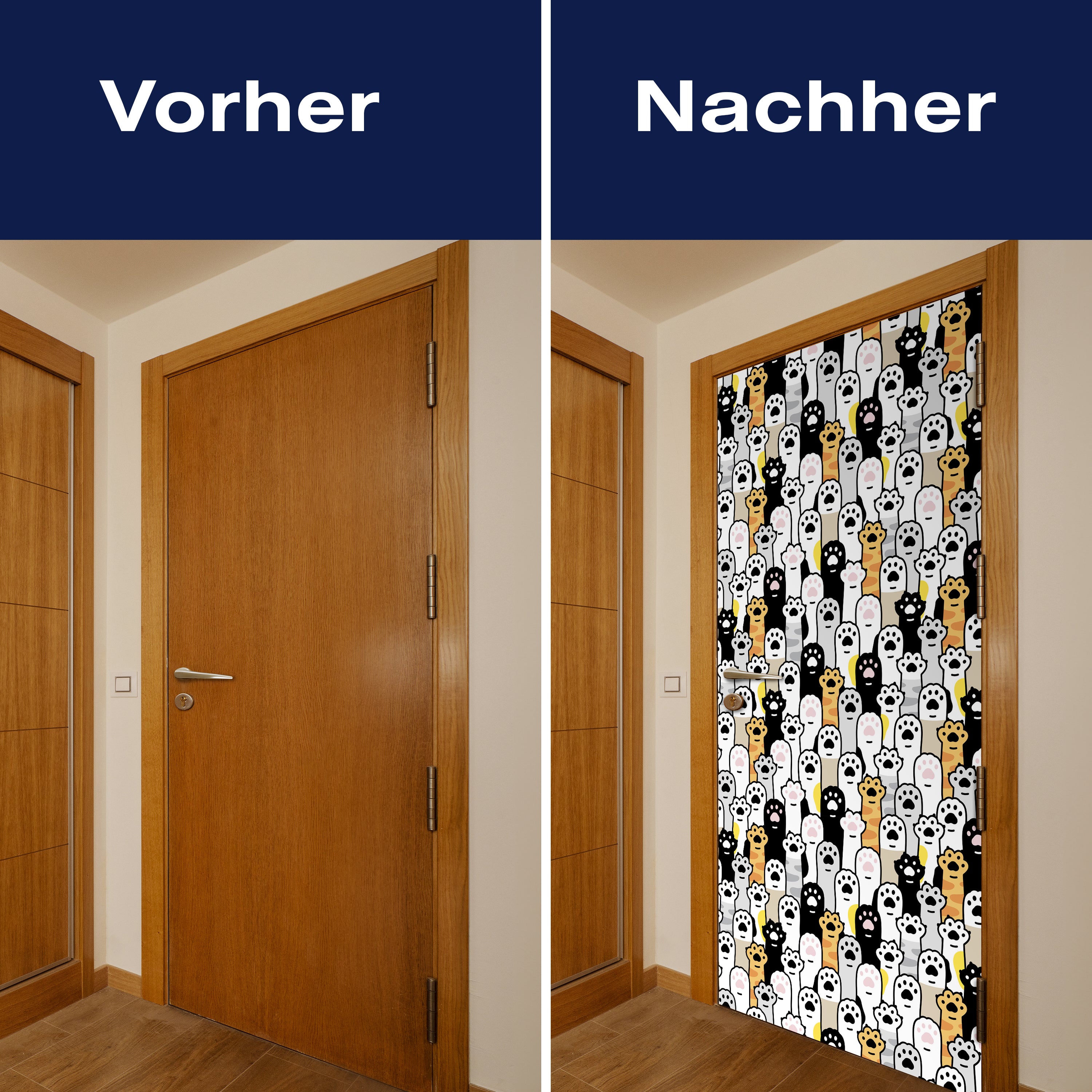 Türtapete Katzenpfoten, Tatzen, Muster M1471 - Bild 10 Türtapete Katzenpfoten, Tatzen, Muster M1471 - Bild 10