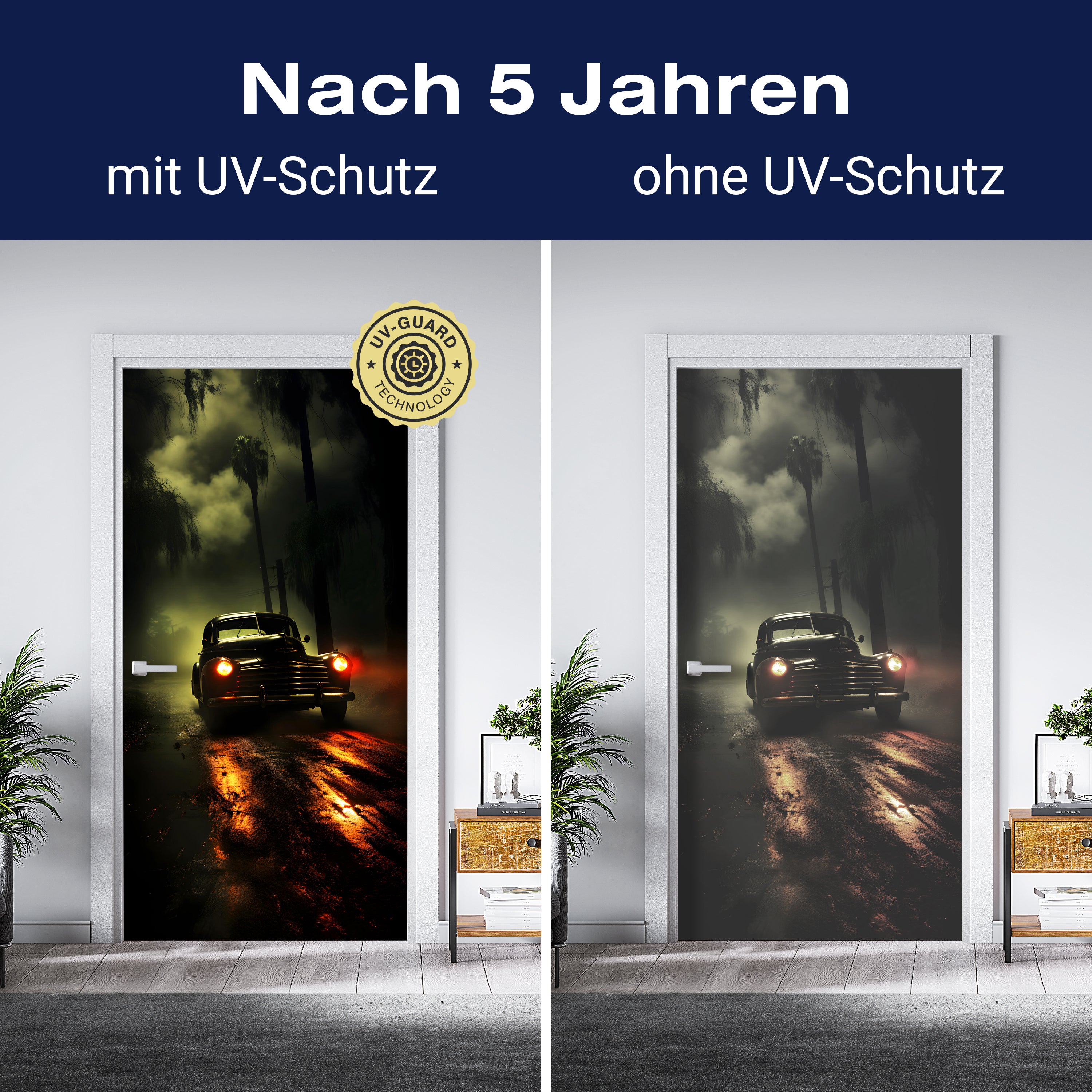 Türtapete Oldtimer, Nacht, Palmen M1476 - Bild 4 Türtapete Oldtimer, Nacht, Palmen M1476 - Bild 4