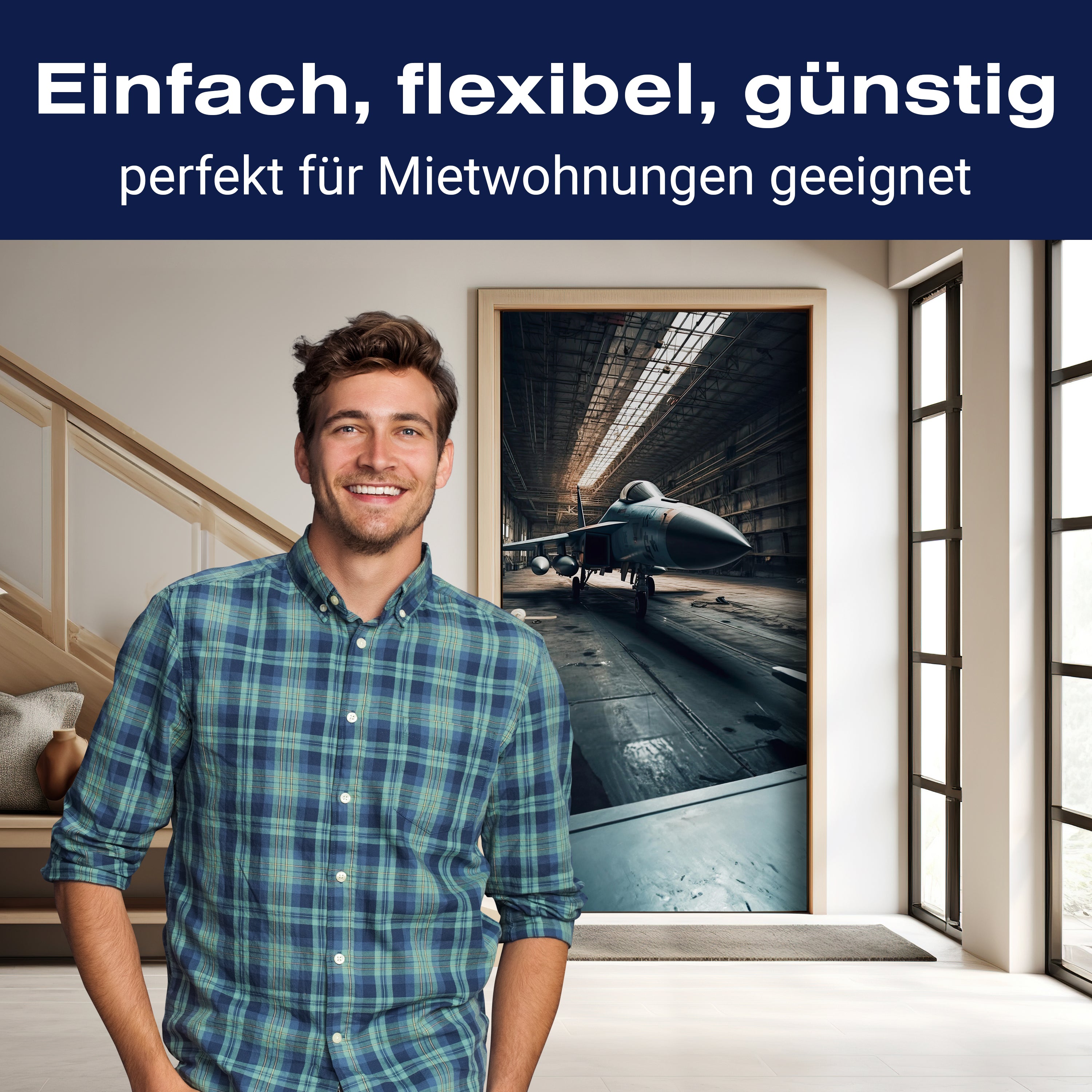 Türtapete Jet, Kampfflugzeug, Hangar M1477 - Bild 3 Türtapete Jet, Kampfflugzeug, Hangar M1477 - Bild 3