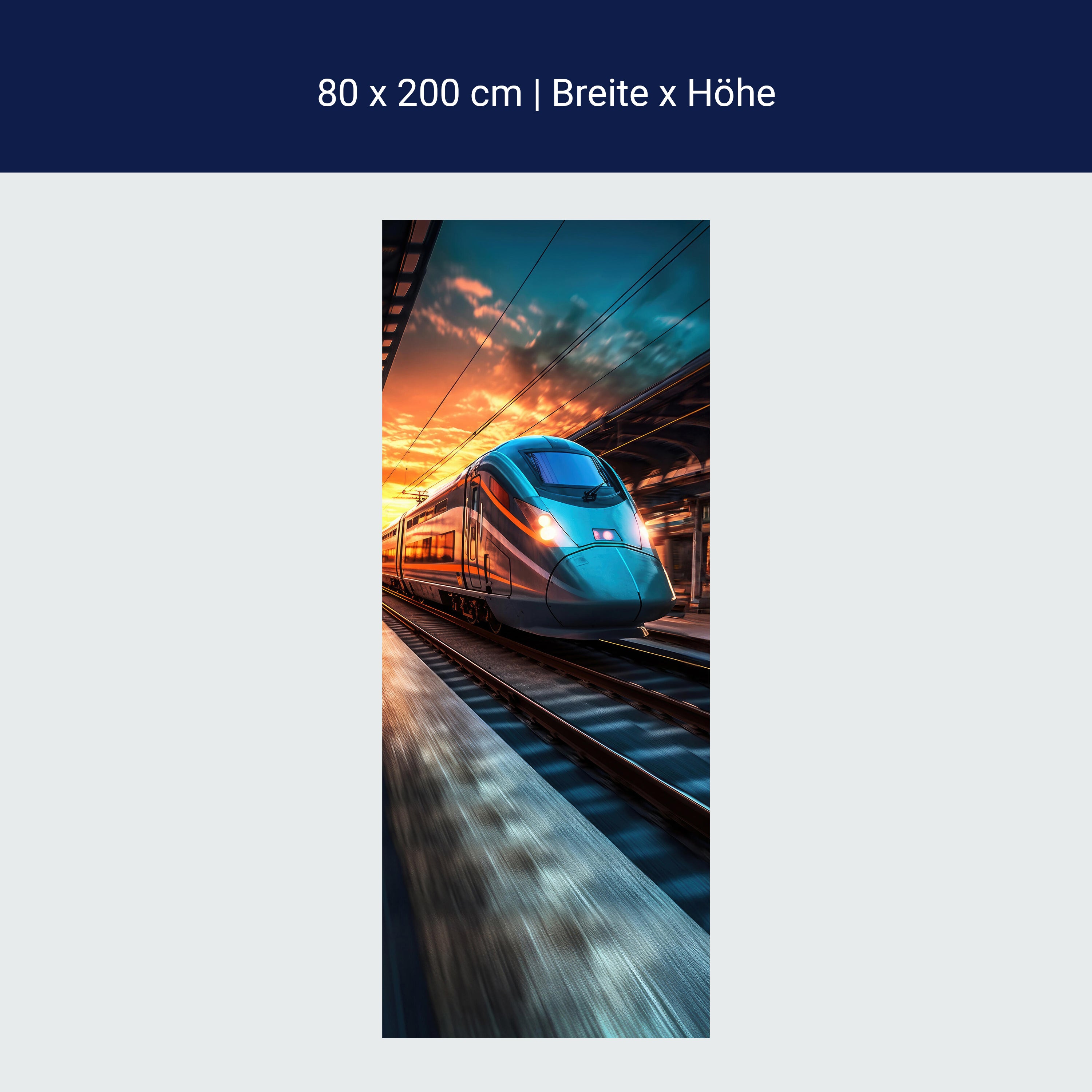 Türtapete Zug, Bahnhof, Gleise, Eisenbahn M1478 Türtapete Zug, Bahnhof, Gleise, Eisenbahn M1478