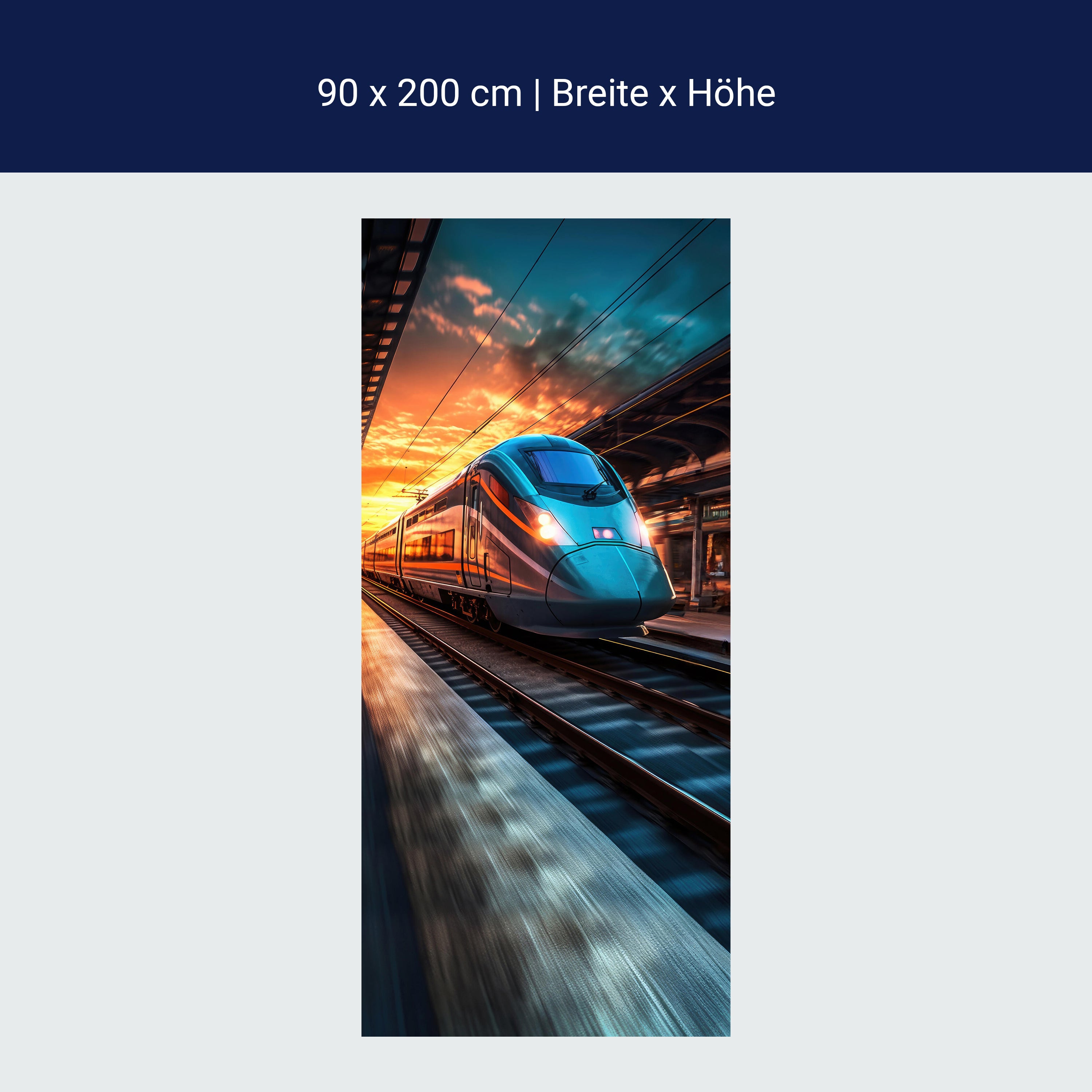 Türtapete Zug, Bahnhof, Gleise, Eisenbahn M1478 Türtapete Zug, Bahnhof, Gleise, Eisenbahn M1478