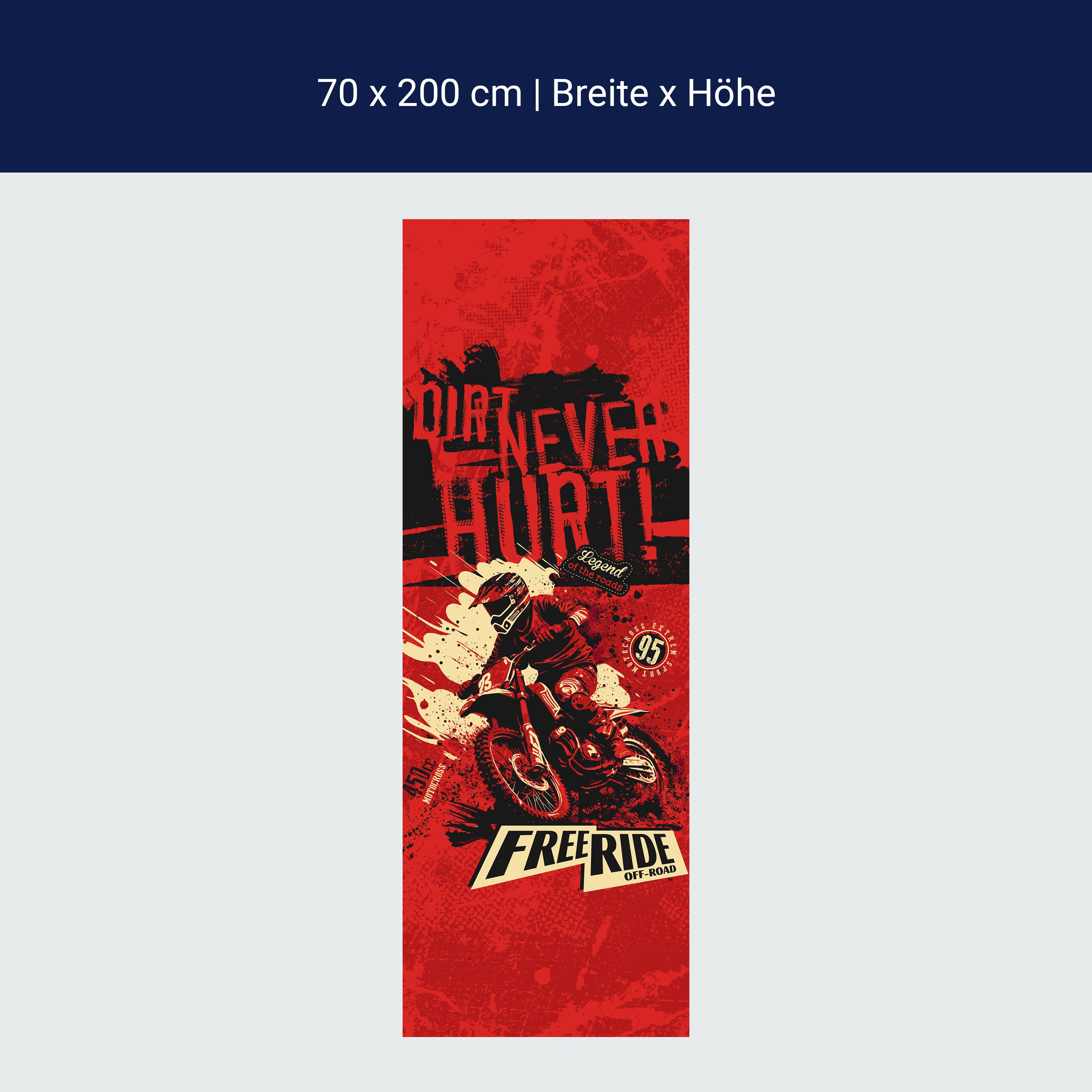 Türtapete Motorrad, Motocross, Spruch, Rot M1479 Türtapete Motorrad, Motocross, Spruch, Rot M1479