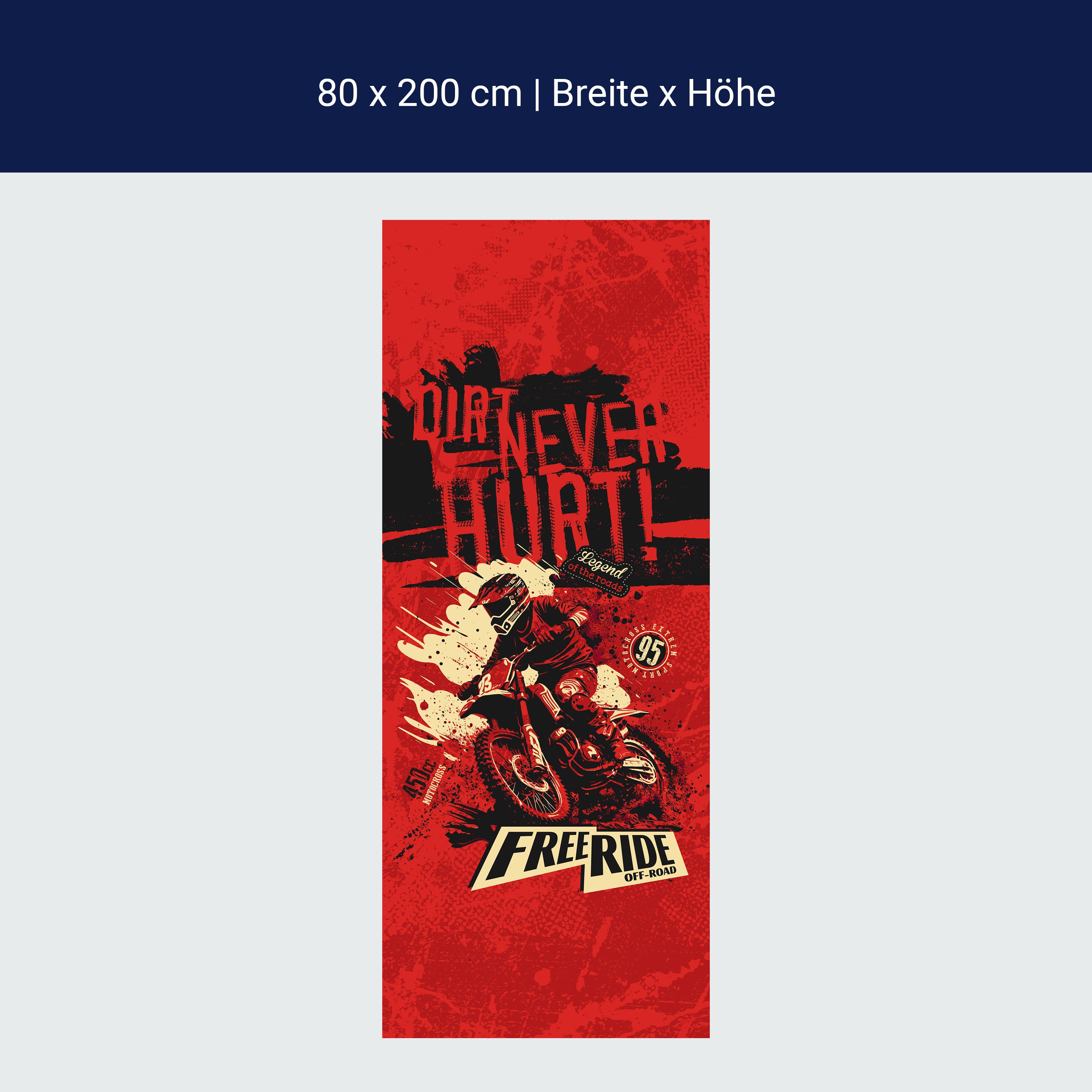 Türtapete Motorrad, Motocross, Spruch, Rot M1479 Türtapete Motorrad, Motocross, Spruch, Rot M1479