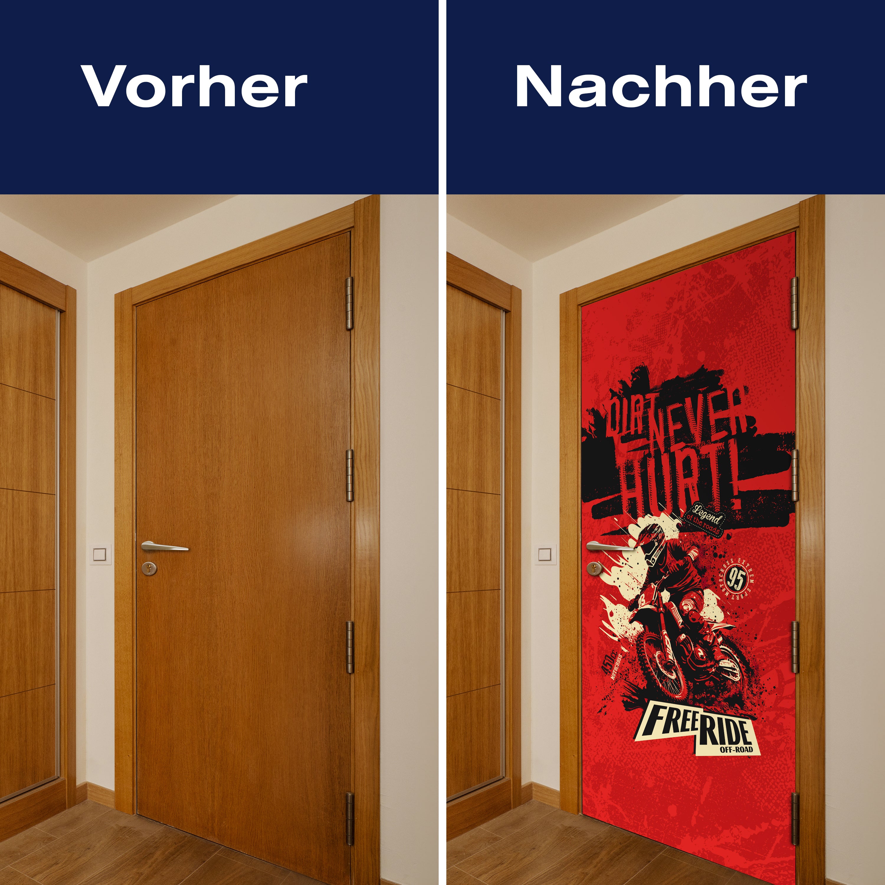 Türtapete Motorrad, Motocross, Spruch, Rot M1479 - Bild 10 Türtapete Motorrad, Motocross, Spruch, Rot M1479 - Bild 10