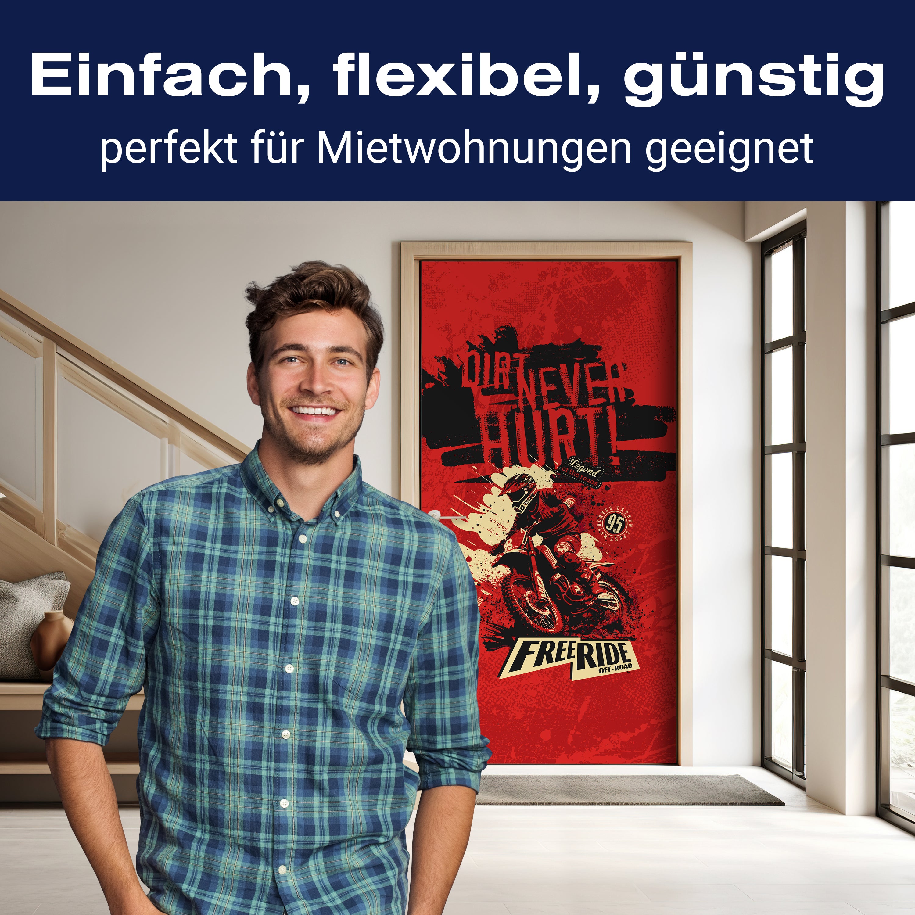 Türtapete Motorrad, Motocross, Spruch, Rot M1479 - Bild 3 Türtapete Motorrad, Motocross, Spruch, Rot M1479 - Bild 3