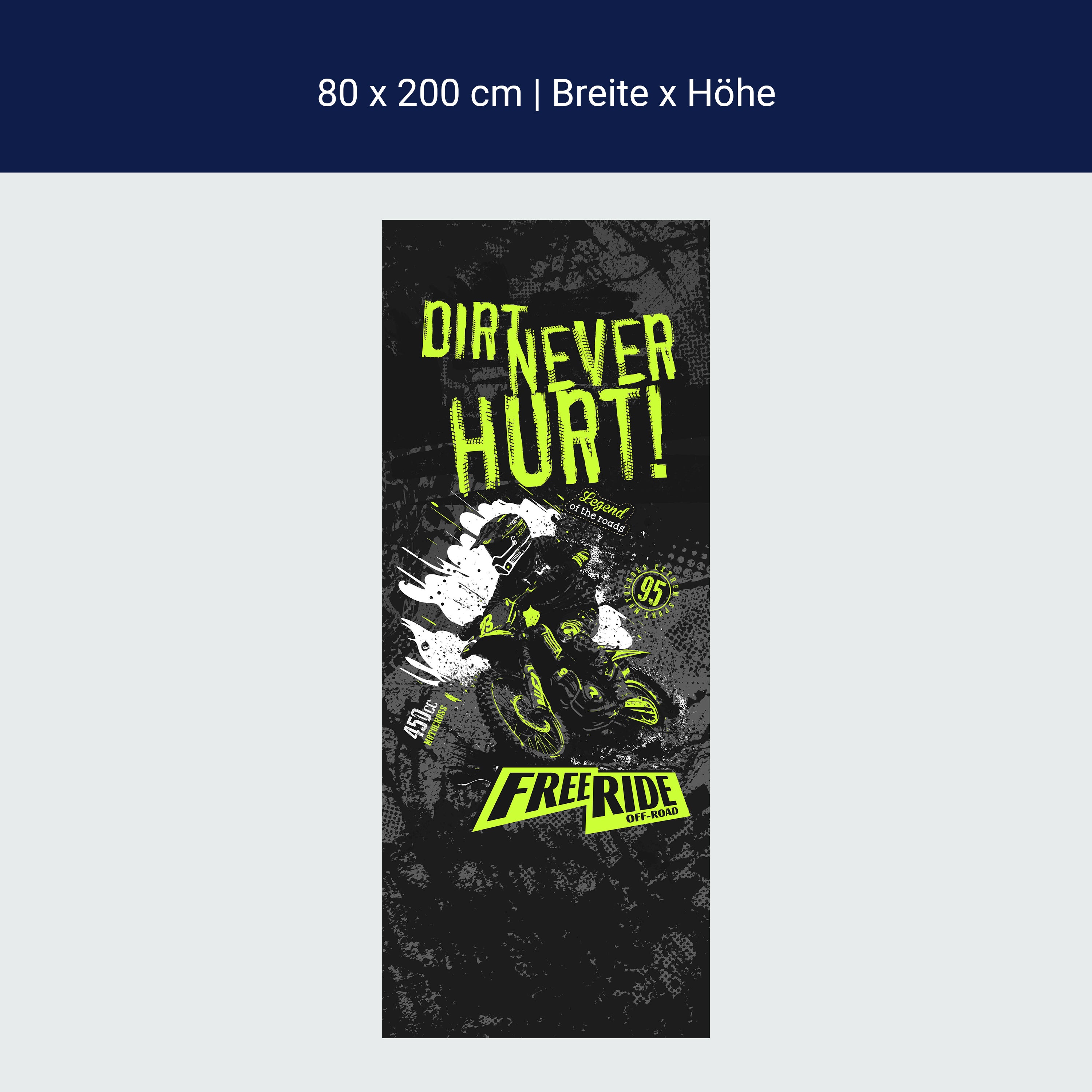 Türtapete Motorrad, Motocross, Spruch, Grün M1480 Türtapete Motorrad, Motocross, Spruch, Grün M1480