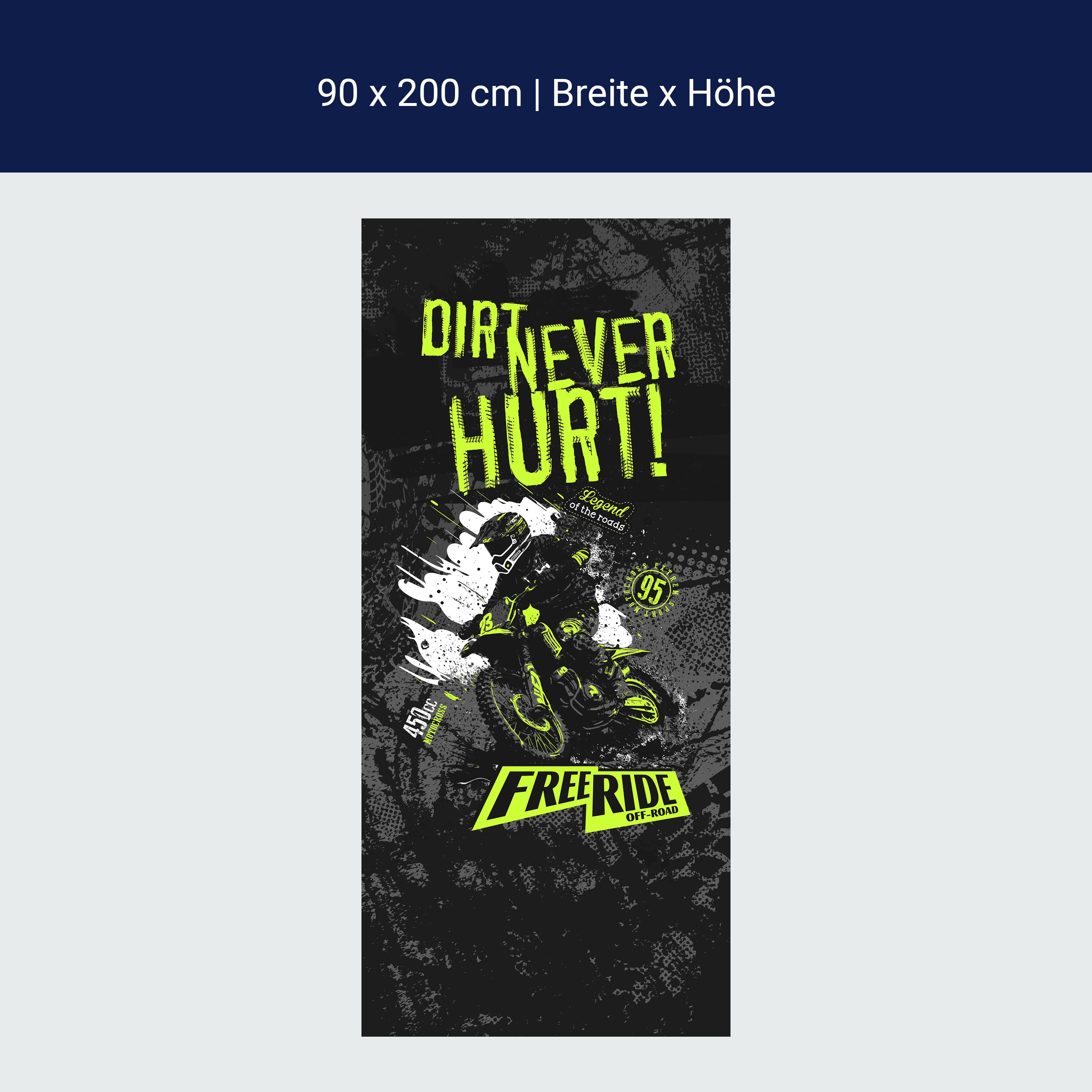 Türtapete Motorrad, Motocross, Spruch, Grün M1480 Türtapete Motorrad, Motocross, Spruch, Grün M1480