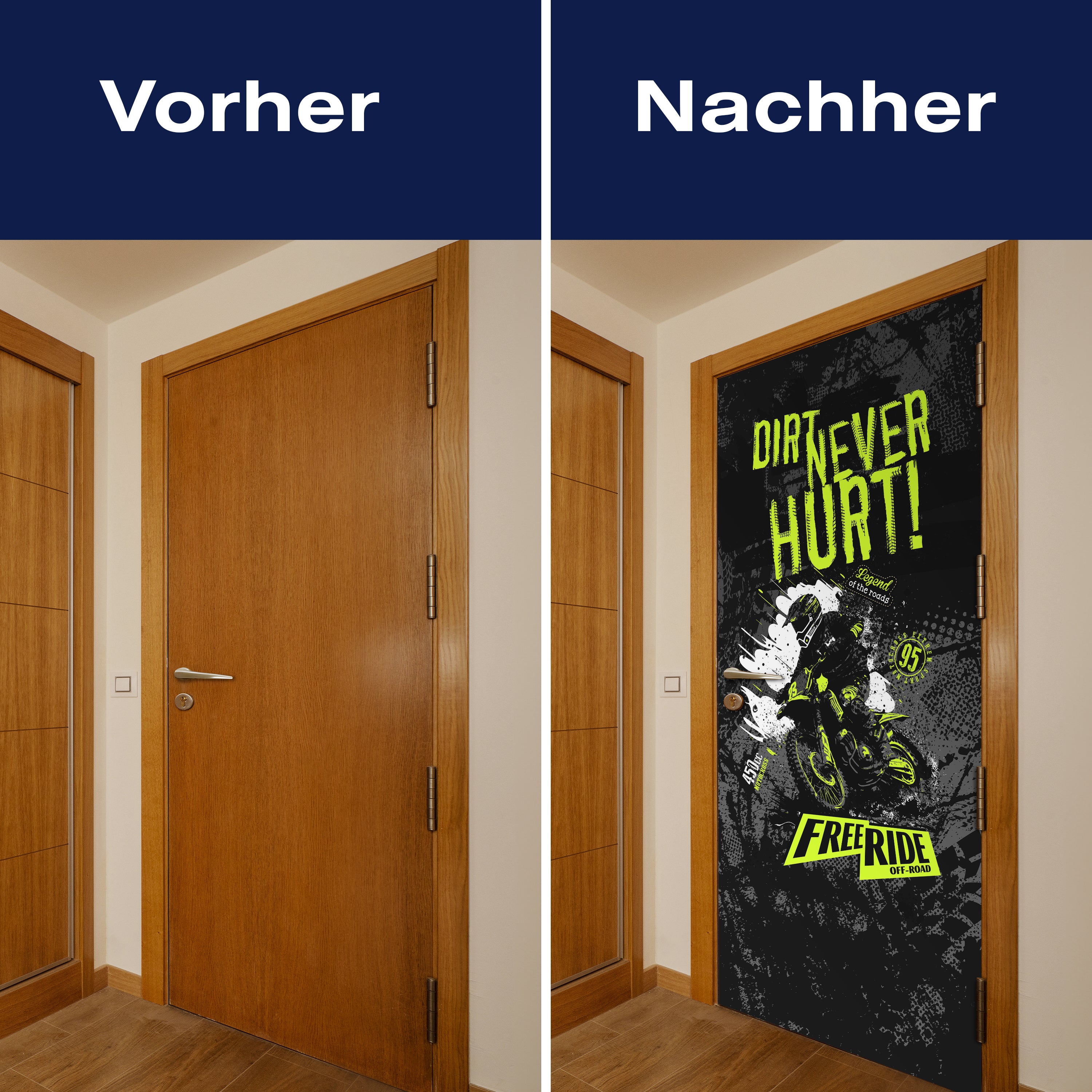 Türtapete Motorrad, Motocross, Spruch, Grün M1480 - Bild 10 Türtapete Motorrad, Motocross, Spruch, Grün M1480 - Bild 10