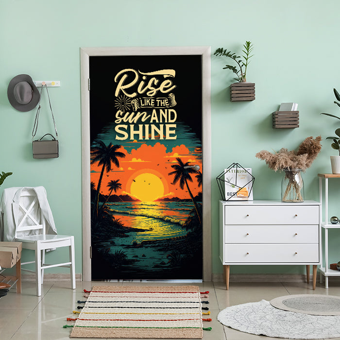 Türtapete Strand, Palmen, Meer, Spruch M1487 - Bild 1 Türtapete Strand, Palmen, Meer, Spruch M1487 - Bild 1