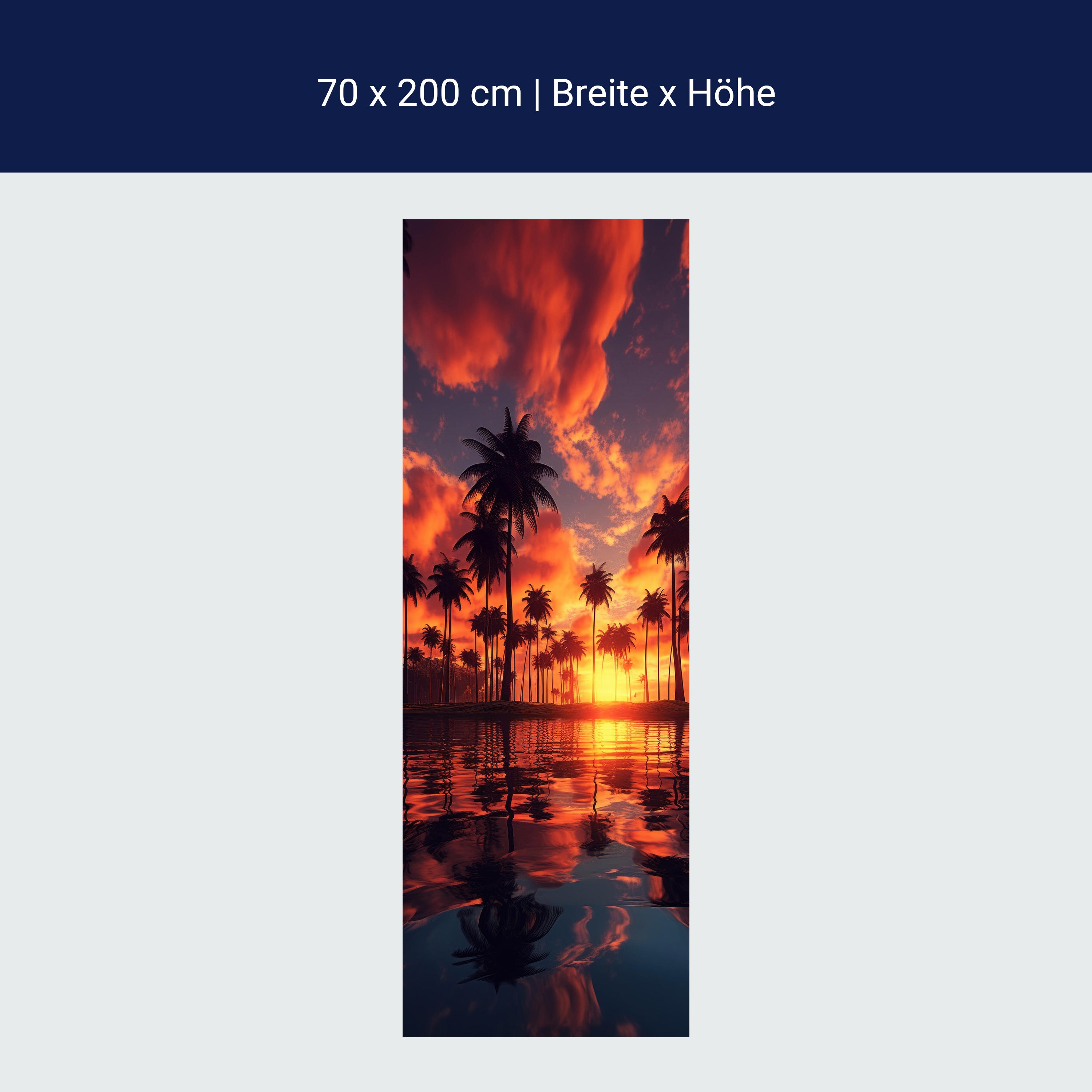 Türtapete Palmen, Strand, Sonnenuntergang M1488 Türtapete Palmen, Strand, Sonnenuntergang M1488