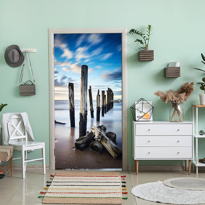 Türtapete Strand, Meer, Buhnen M1489 - Bild 1 Türtapete Strand, Meer, Buhnen M1489 - Bild 1