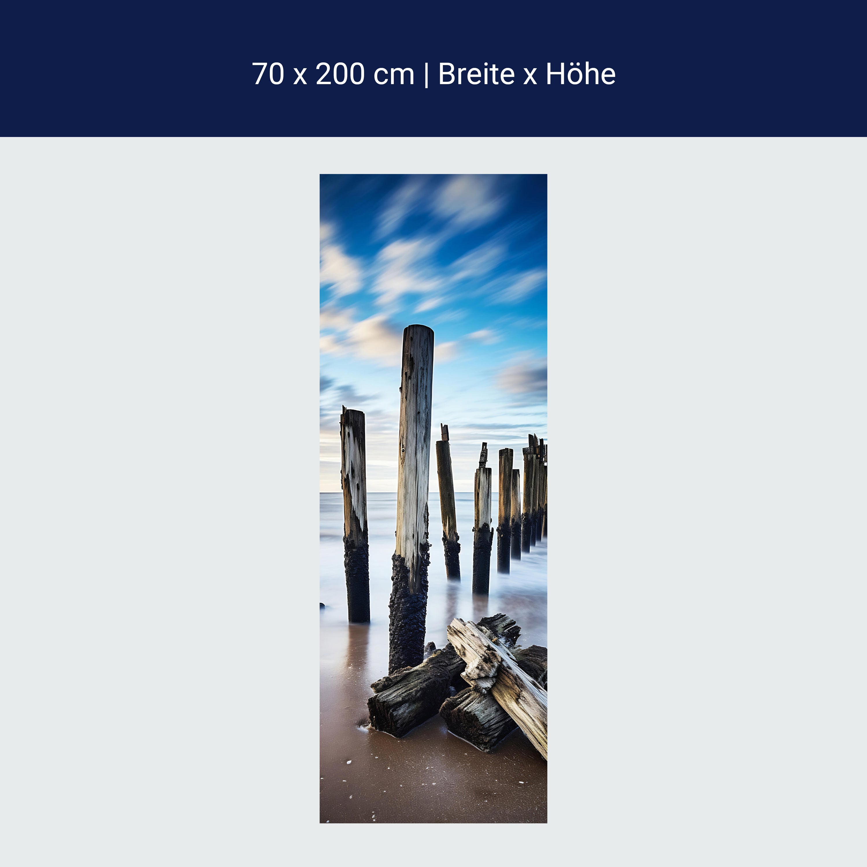 Türtapete Strand, Meer, Buhnen M1489 Türtapete Strand, Meer, Buhnen M1489