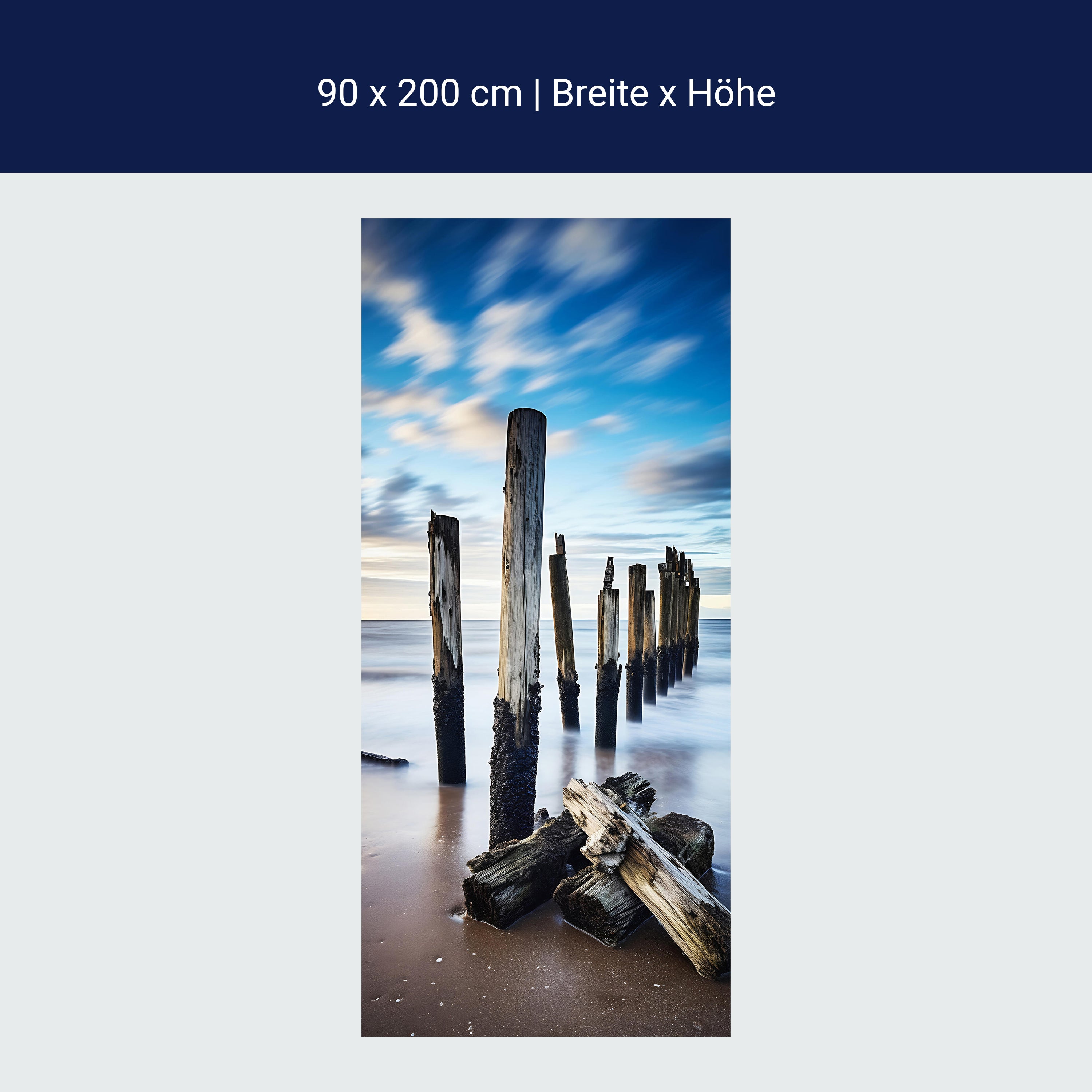 Türtapete Strand, Meer, Buhnen M1489 Türtapete Strand, Meer, Buhnen M1489