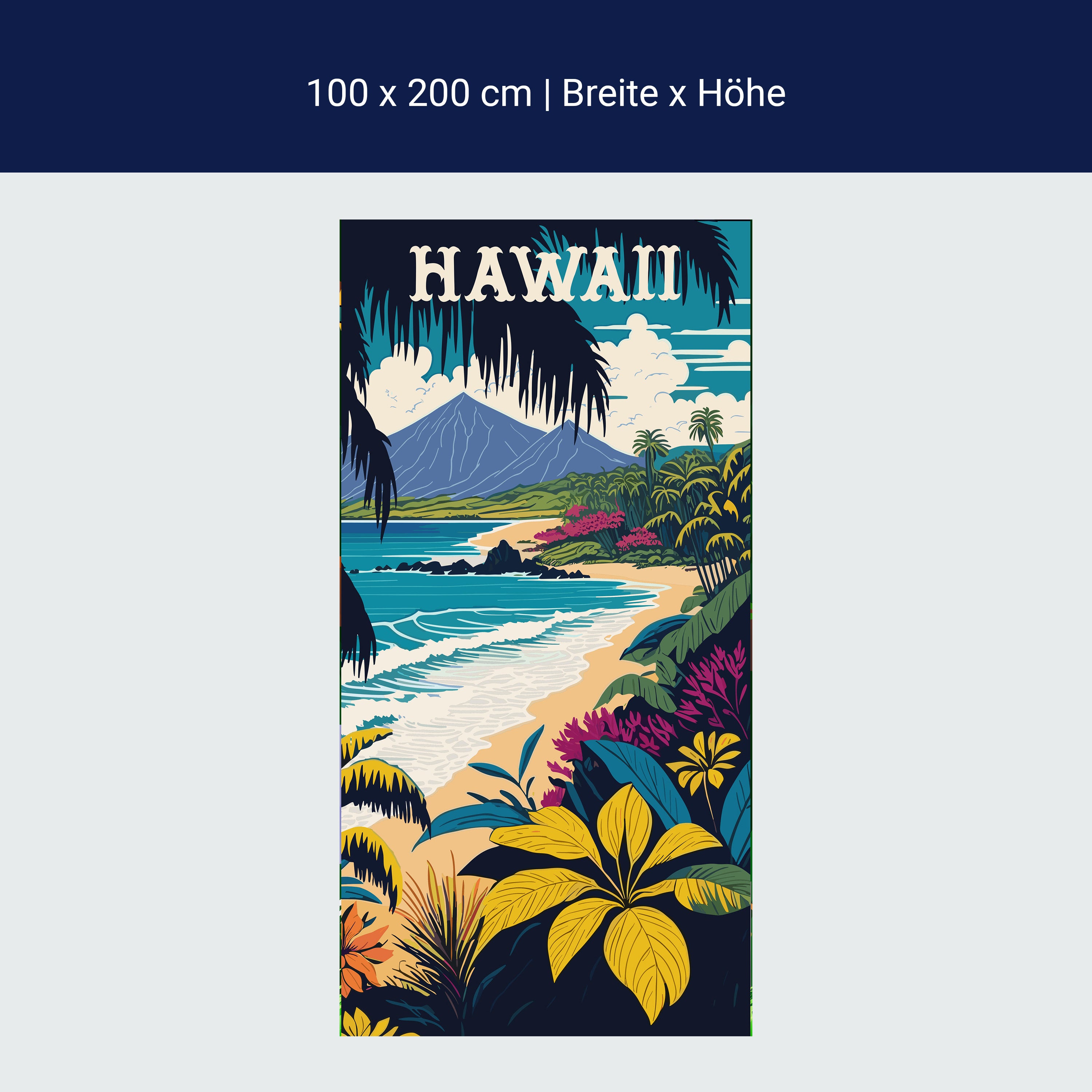 Türtapete Strand, Hawaii, Illustration M1490 Türtapete Strand, Hawaii, Illustration M1490