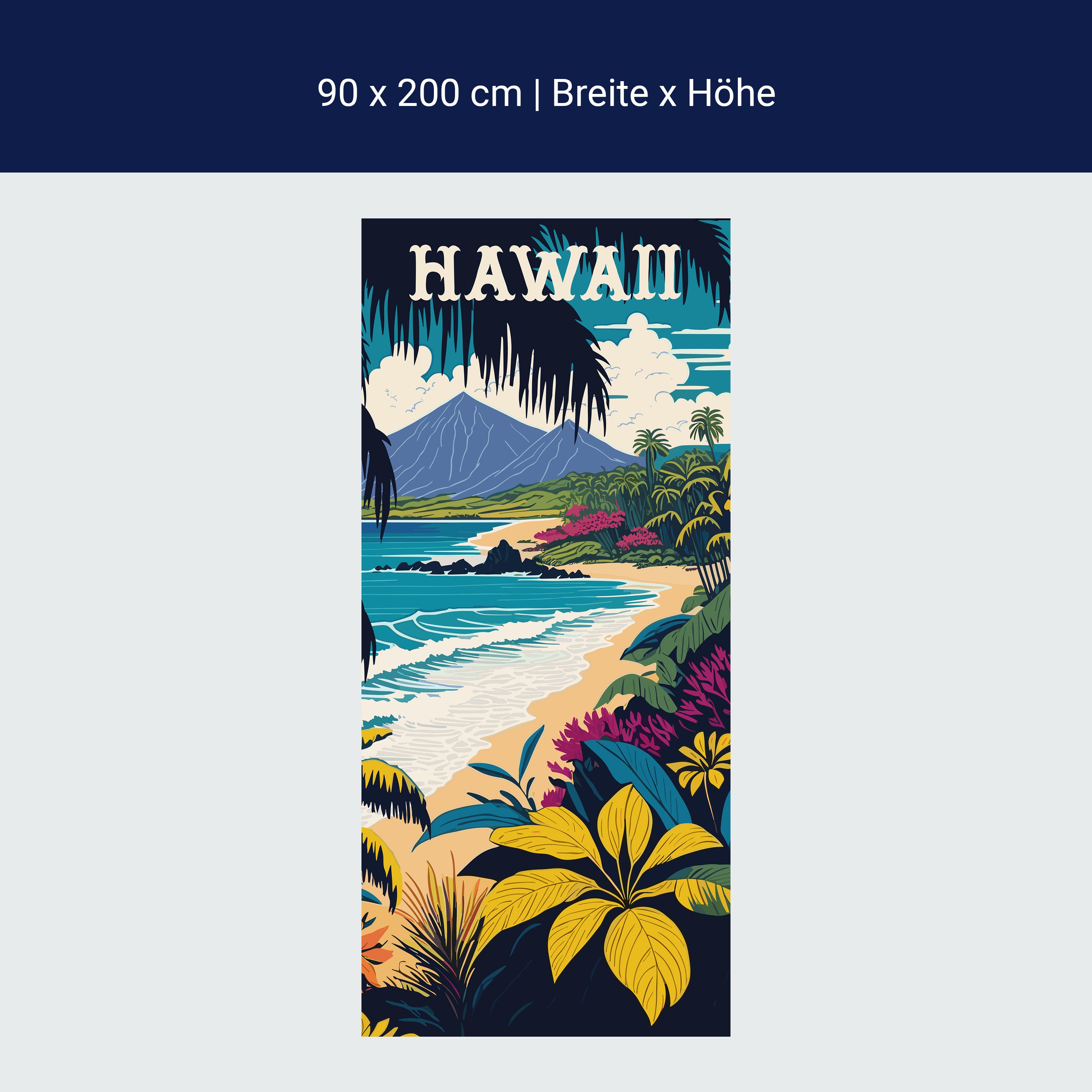 Türtapete Strand, Hawaii, Illustration M1490 Türtapete Strand, Hawaii, Illustration M1490