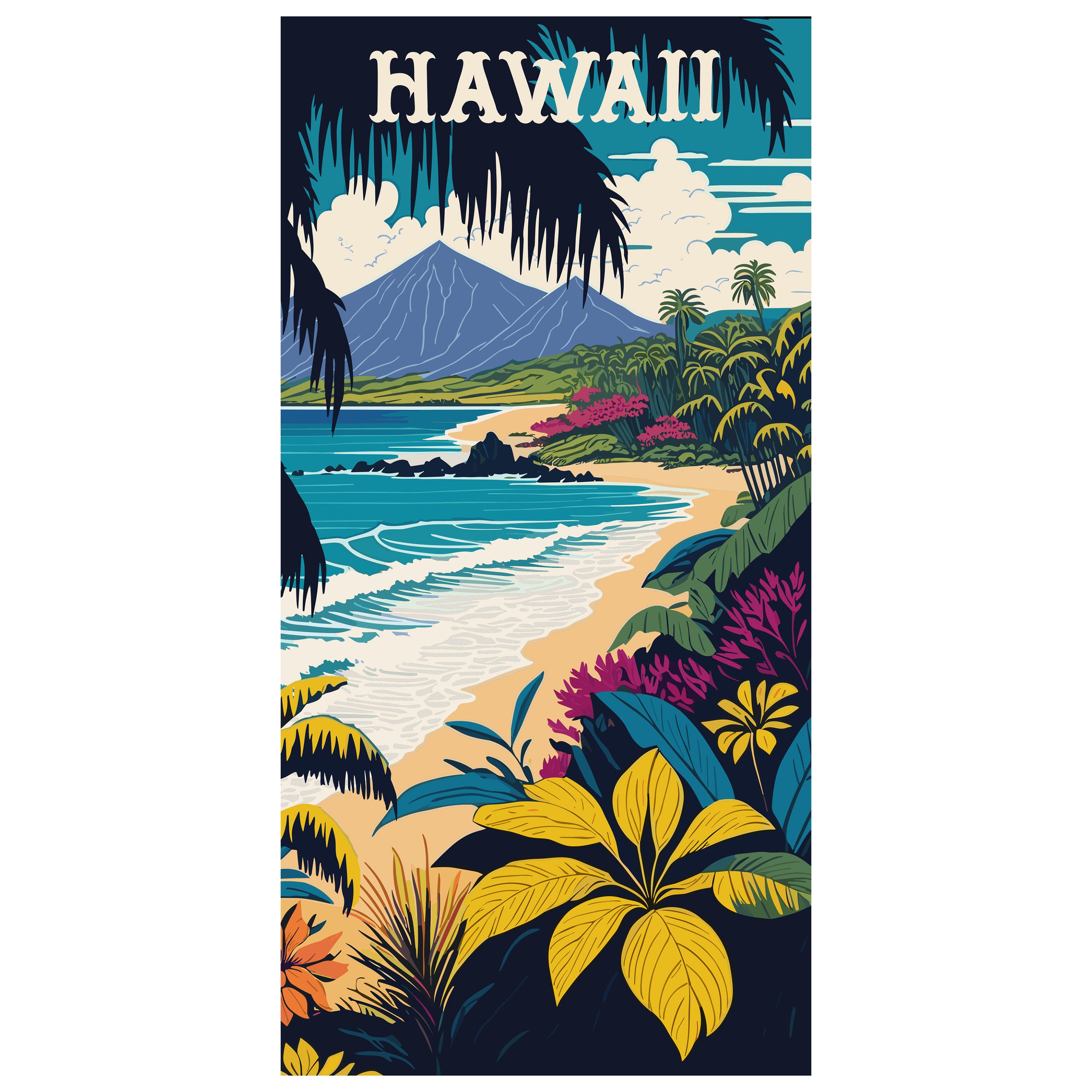 Türtapete Strand, Hawaii, Illustration M1490 - Bild 2 Türtapete Strand, Hawaii, Illustration M1490 - Bild 2