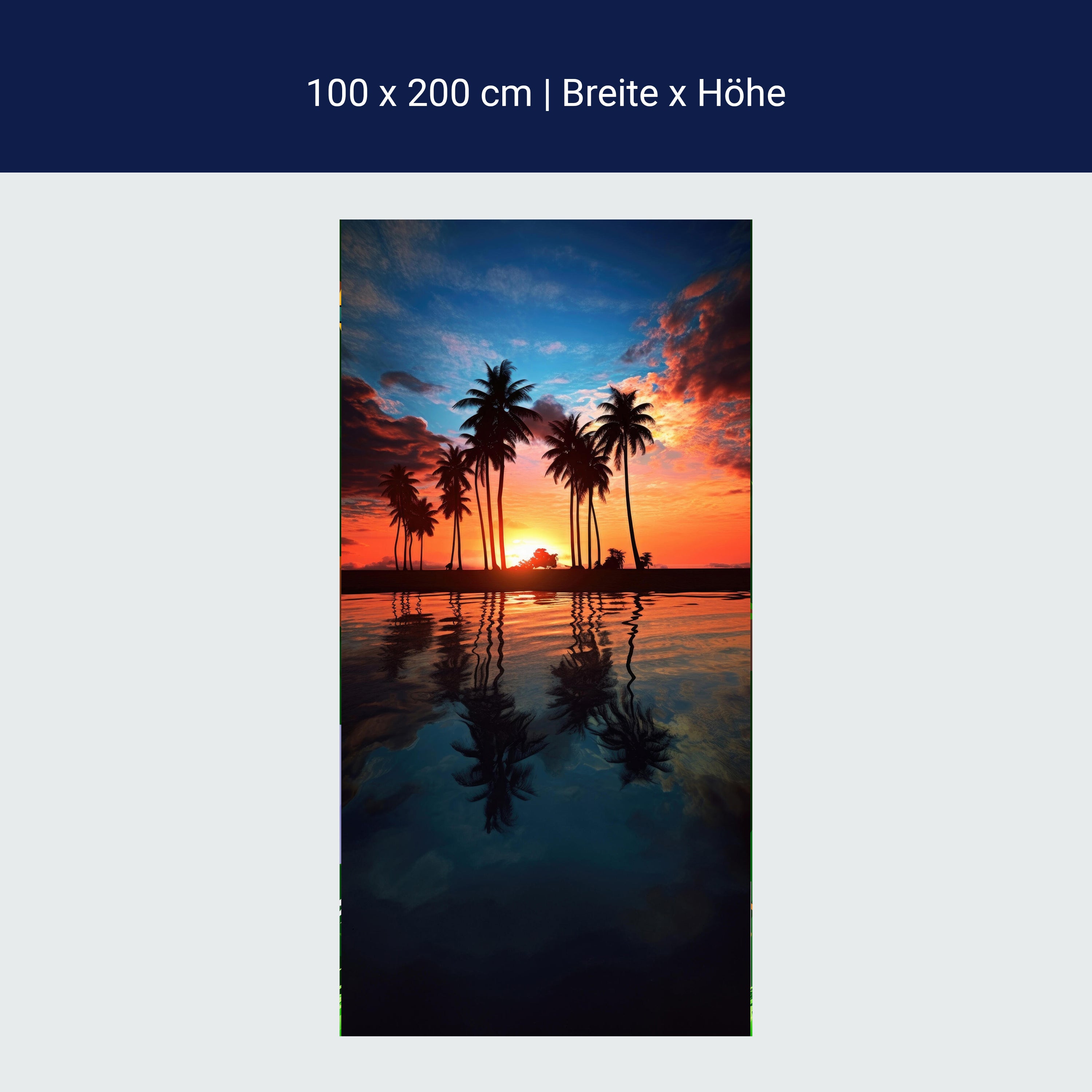Türtapete Palmen, Strand, Sonnenaufgang M1491 Türtapete Palmen, Strand, Sonnenaufgang M1491