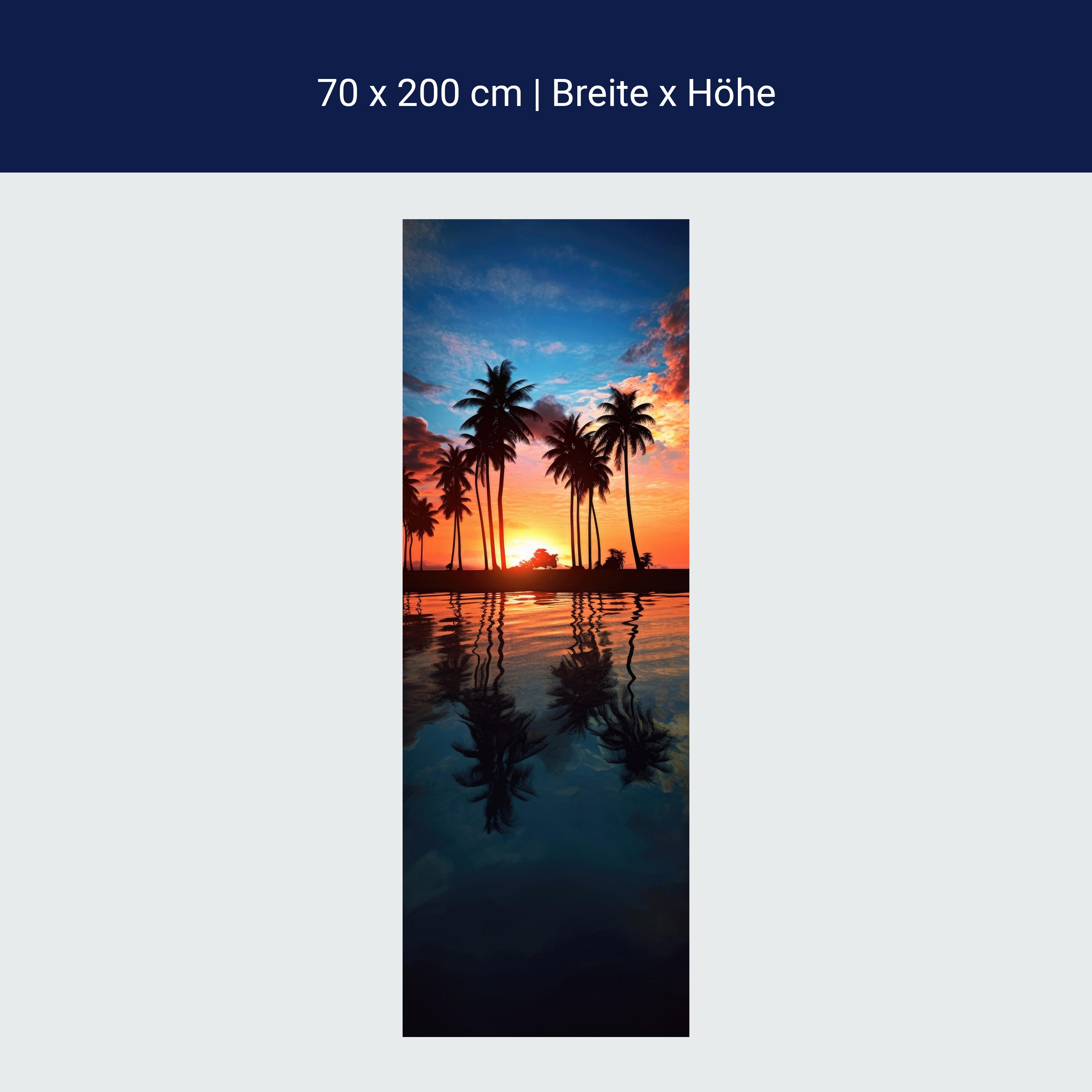 Türtapete Palmen, Strand, Sonnenaufgang M1491 Türtapete Palmen, Strand, Sonnenaufgang M1491