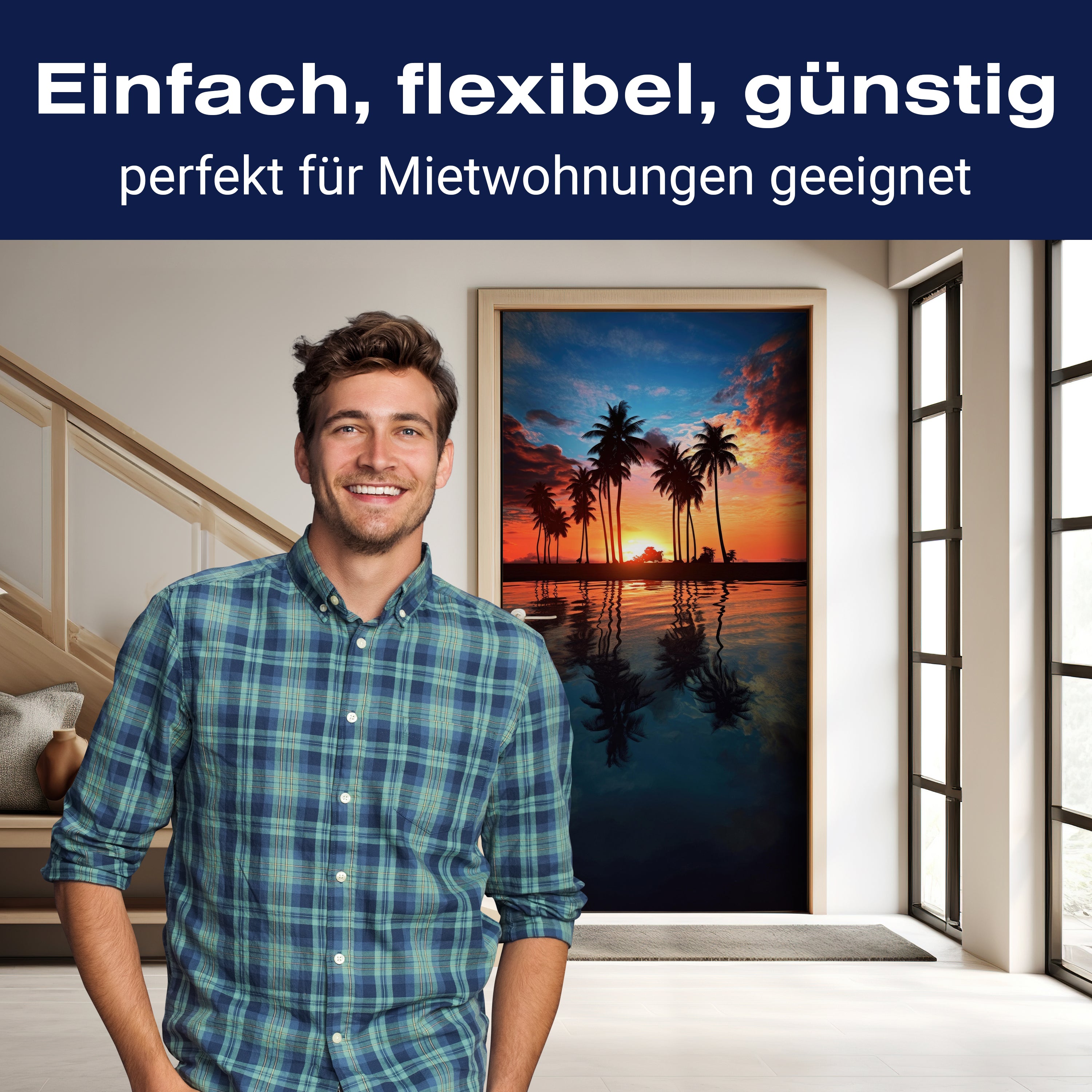 Türtapete Palmen, Strand, Sonnenaufgang M1491 - Bild 3 Türtapete Palmen, Strand, Sonnenaufgang M1491 - Bild 3