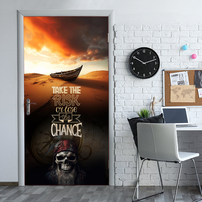 Türtapete Pirat, Spruch, Ruderboot, Totenkopf M1497 - Bild 1 Türtapete Pirat, Spruch, Ruderboot, Totenkopf M1497 - Bild 1