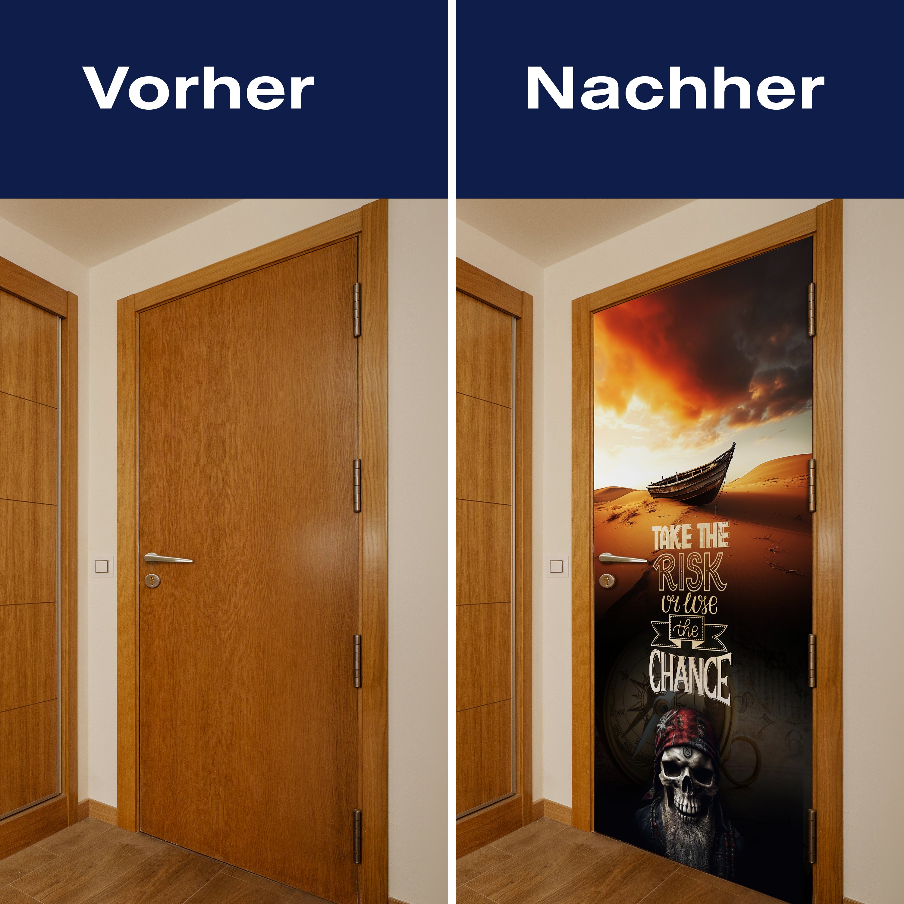 Türtapete Pirat, Spruch, Ruderboot, Totenkopf M1497 - Bild 10 Türtapete Pirat, Spruch, Ruderboot, Totenkopf M1497 - Bild 10