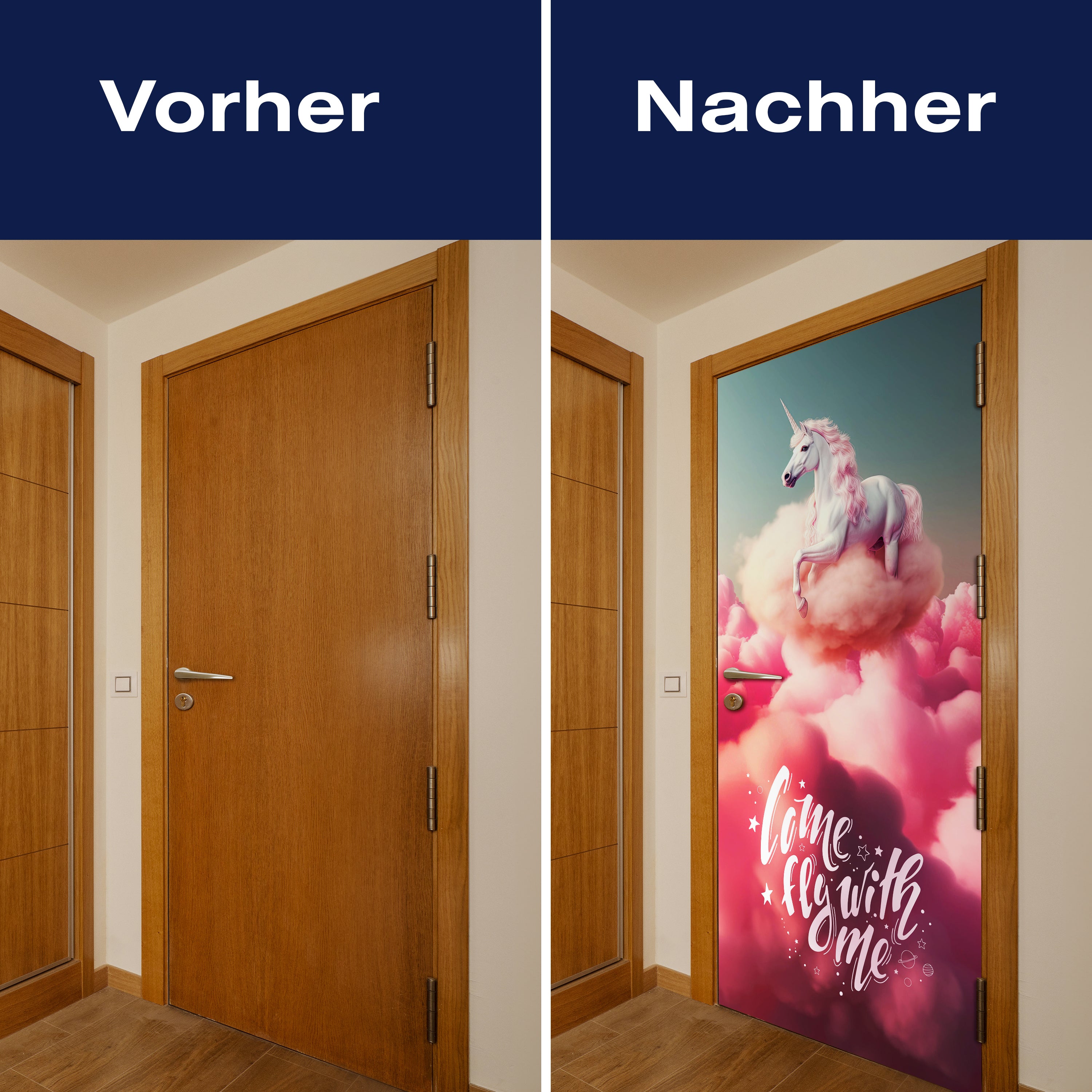 Türtapete Einhorn, Wolken, Spruch, Motivation M1501 - Bild 10 Türtapete Einhorn, Wolken, Spruch, Motivation M1501 - Bild 10